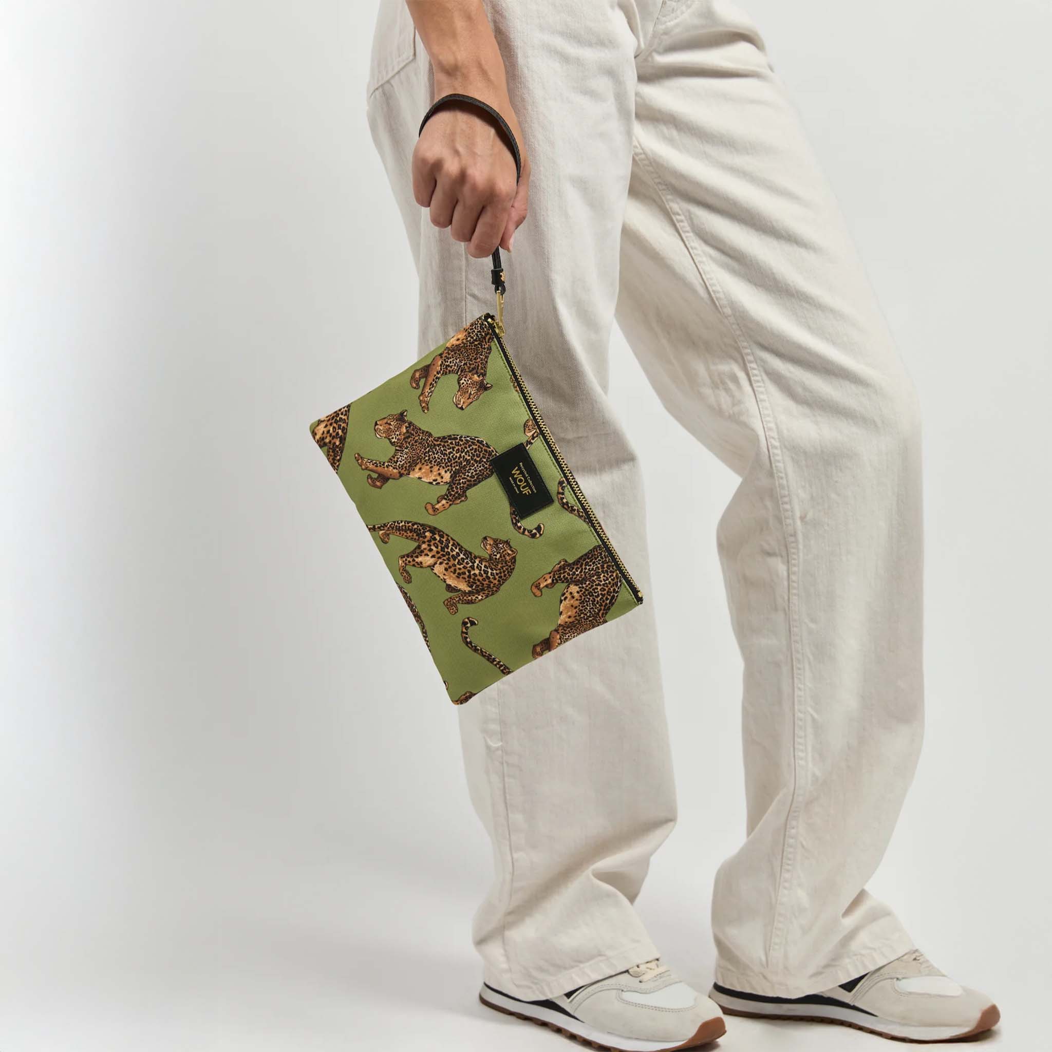 Olive Leopard XL Pouch