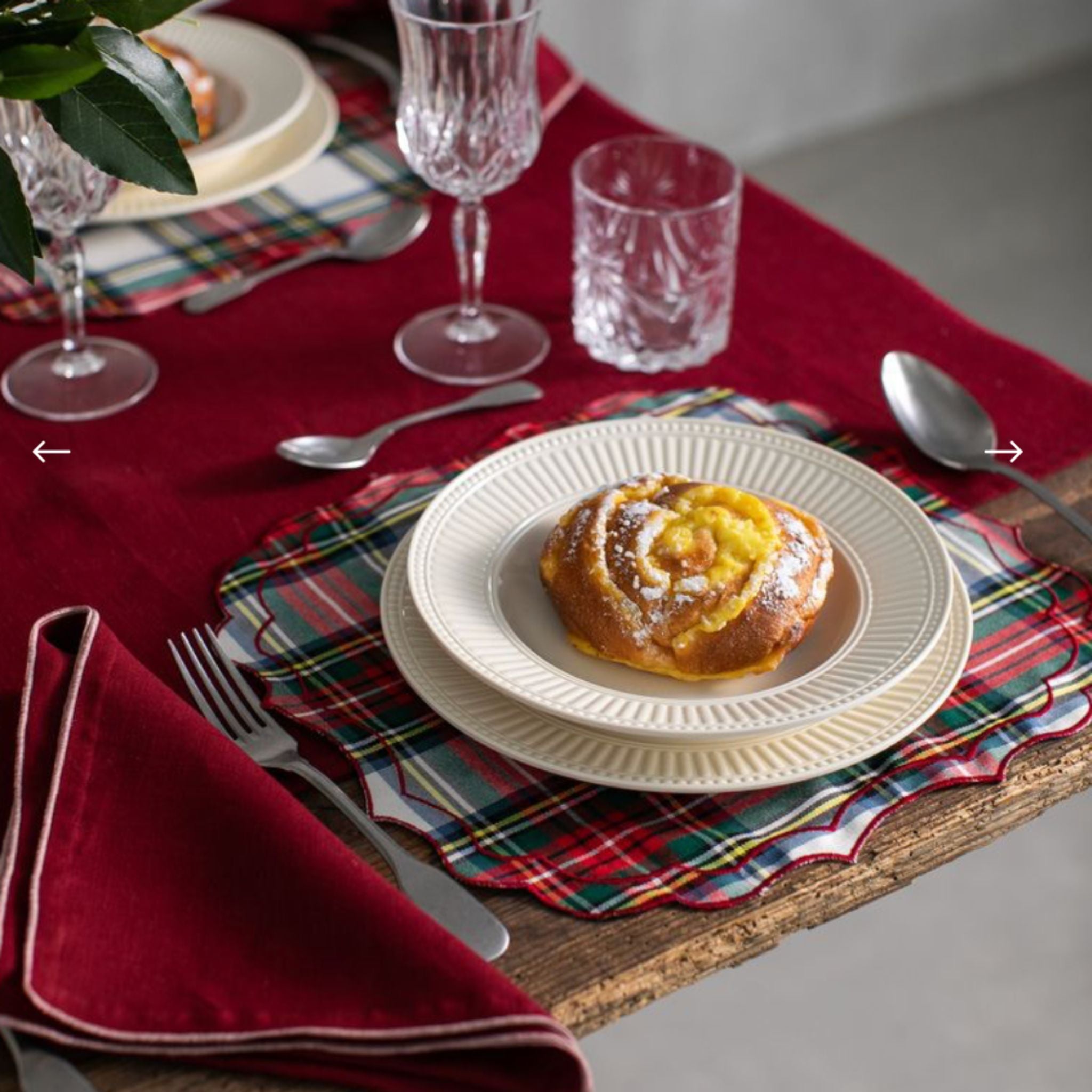 Firenze Scottish Placemat Scozzese Avorio - Rosso