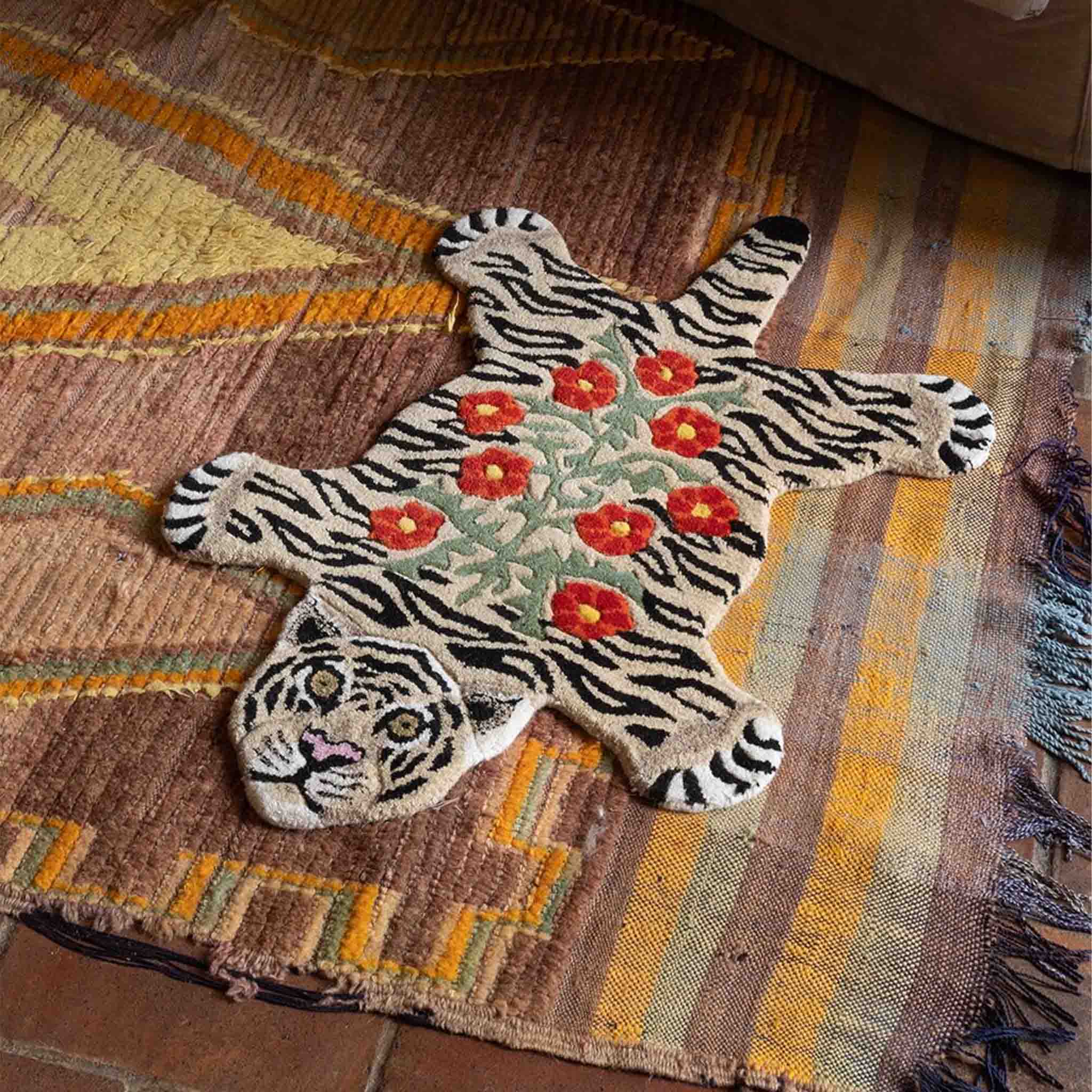 Floral Tiger Rug - Small