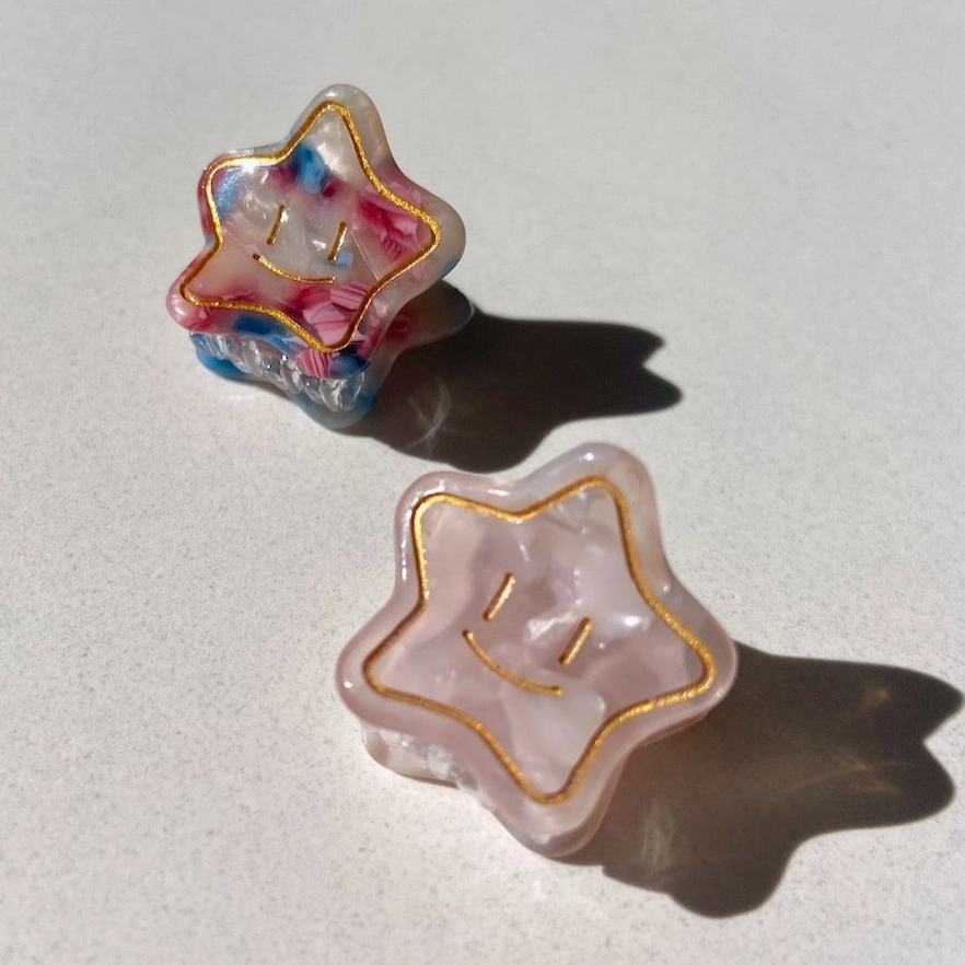 Mini Claw clip set, Smiley Star