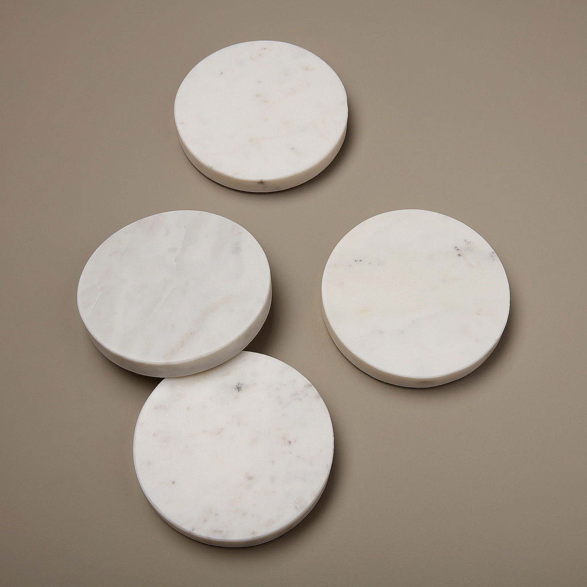 Marble white coasters - Set of 4