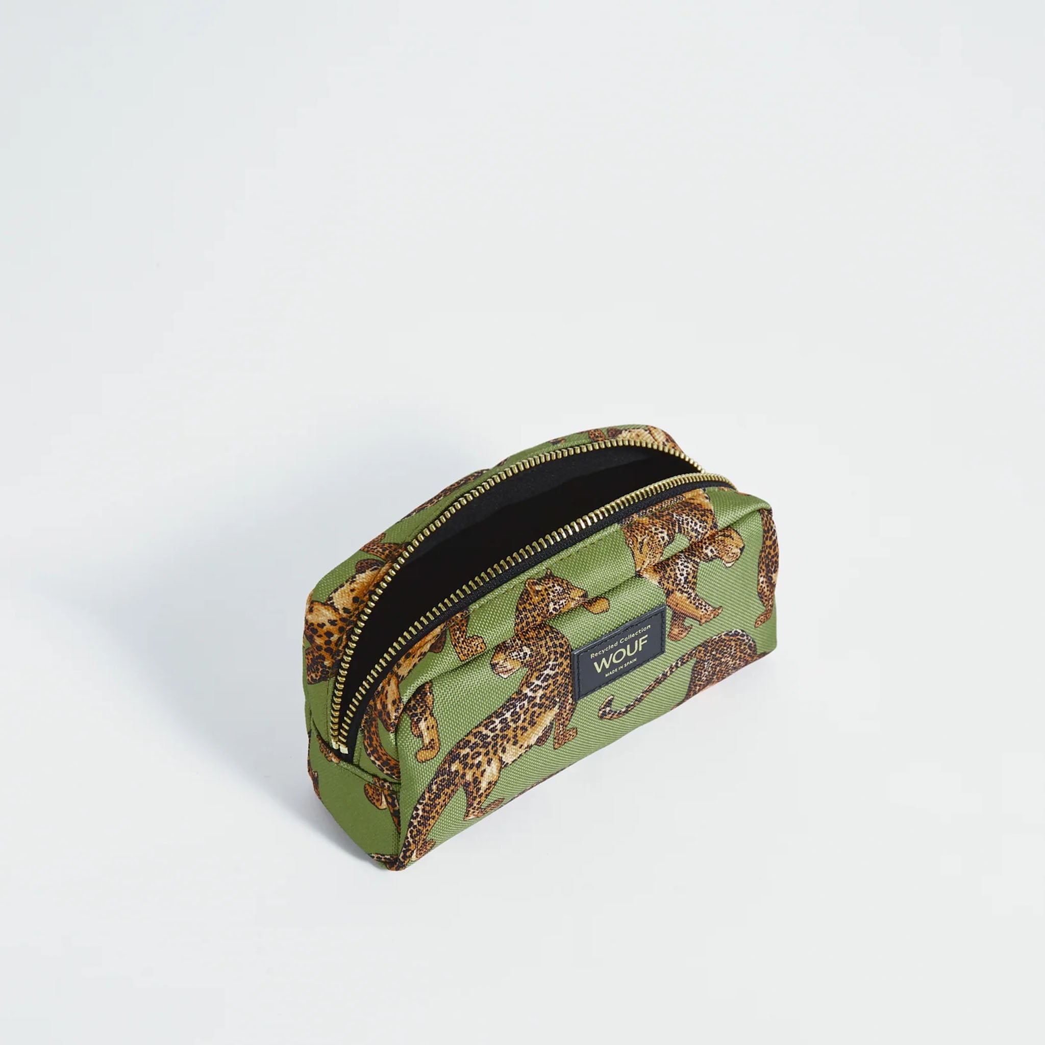 Olive Leopard Makeup Bag