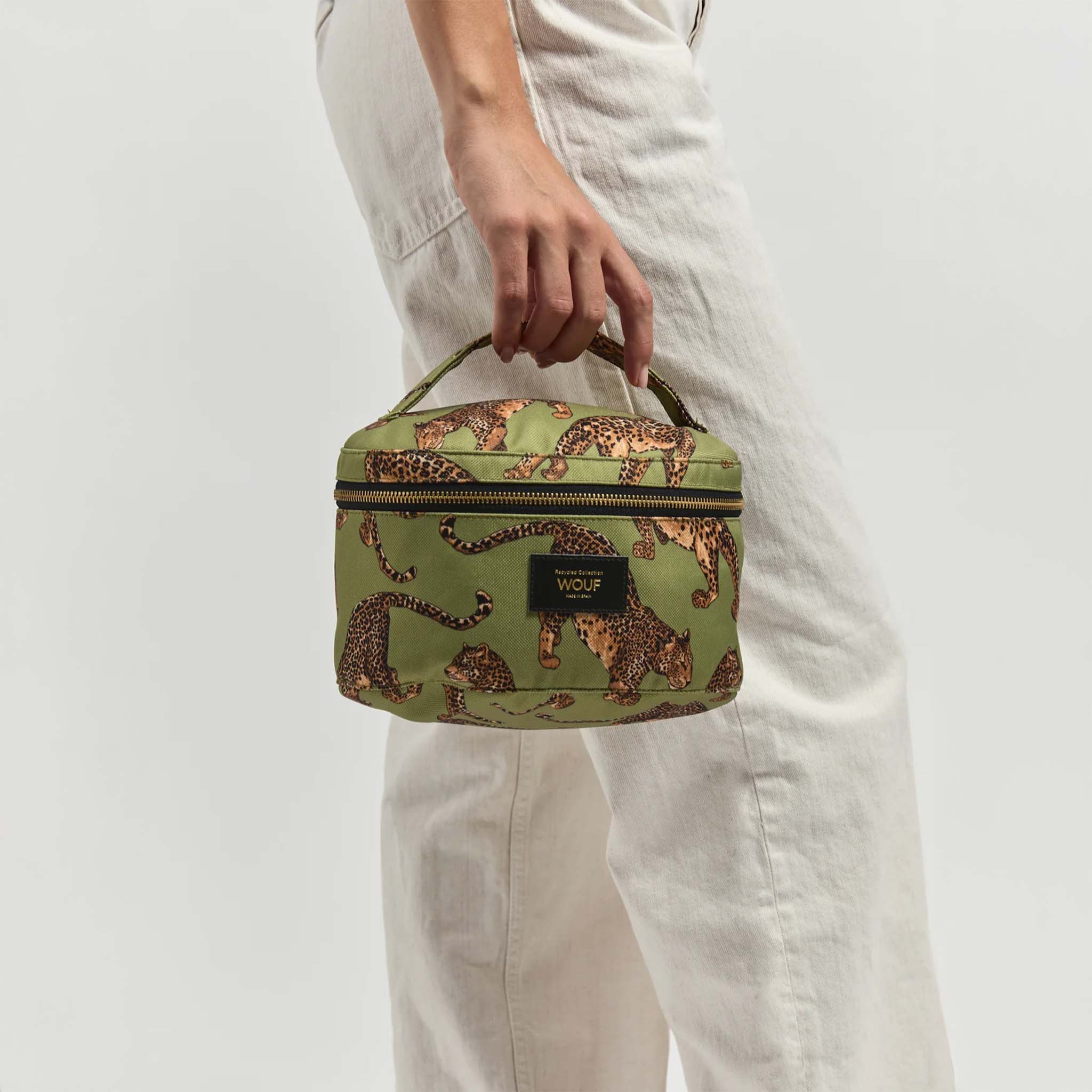 Olive Leopard Vanity Bag