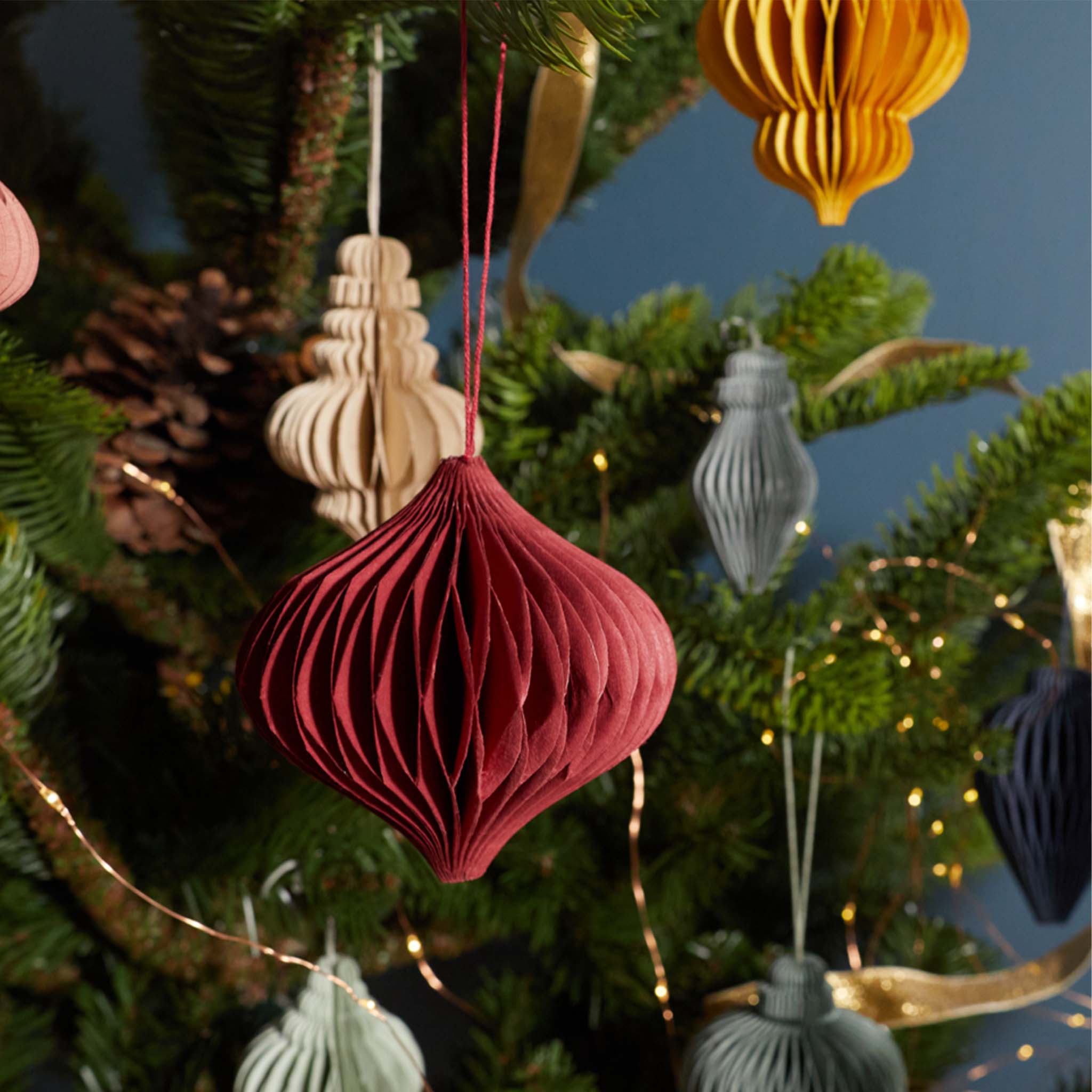 Ornament set of 10 accordion XMAS