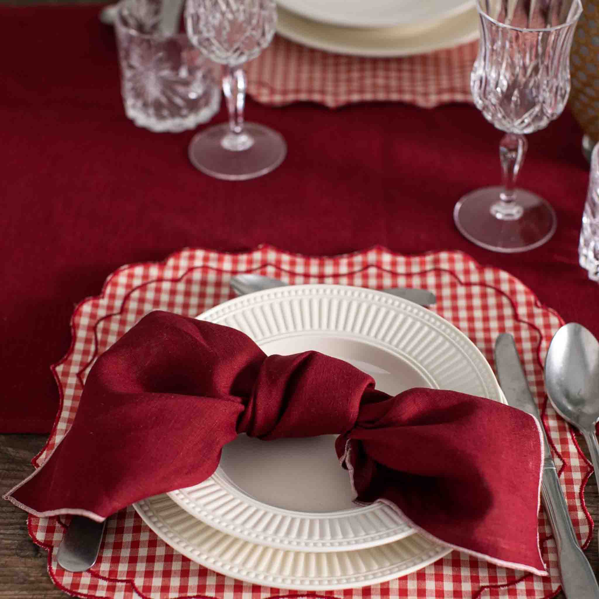 Firenze Placemat Red & White