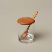 Glass Cellar with teak Lid & Spoon - Mini