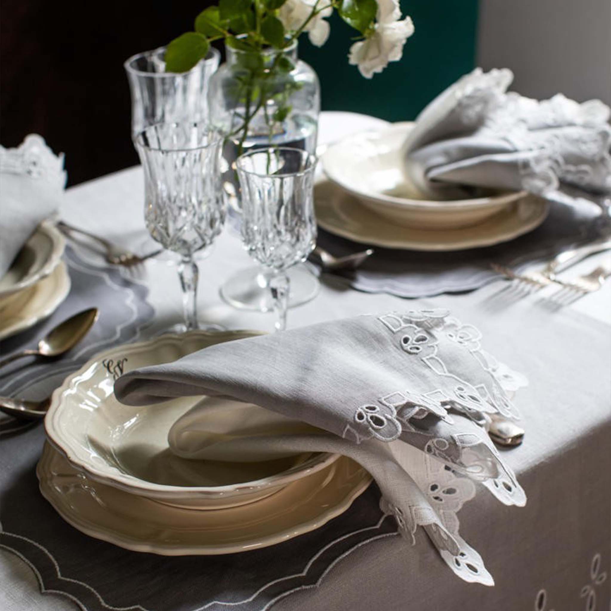 Amalfi napkin Stone- Avorio