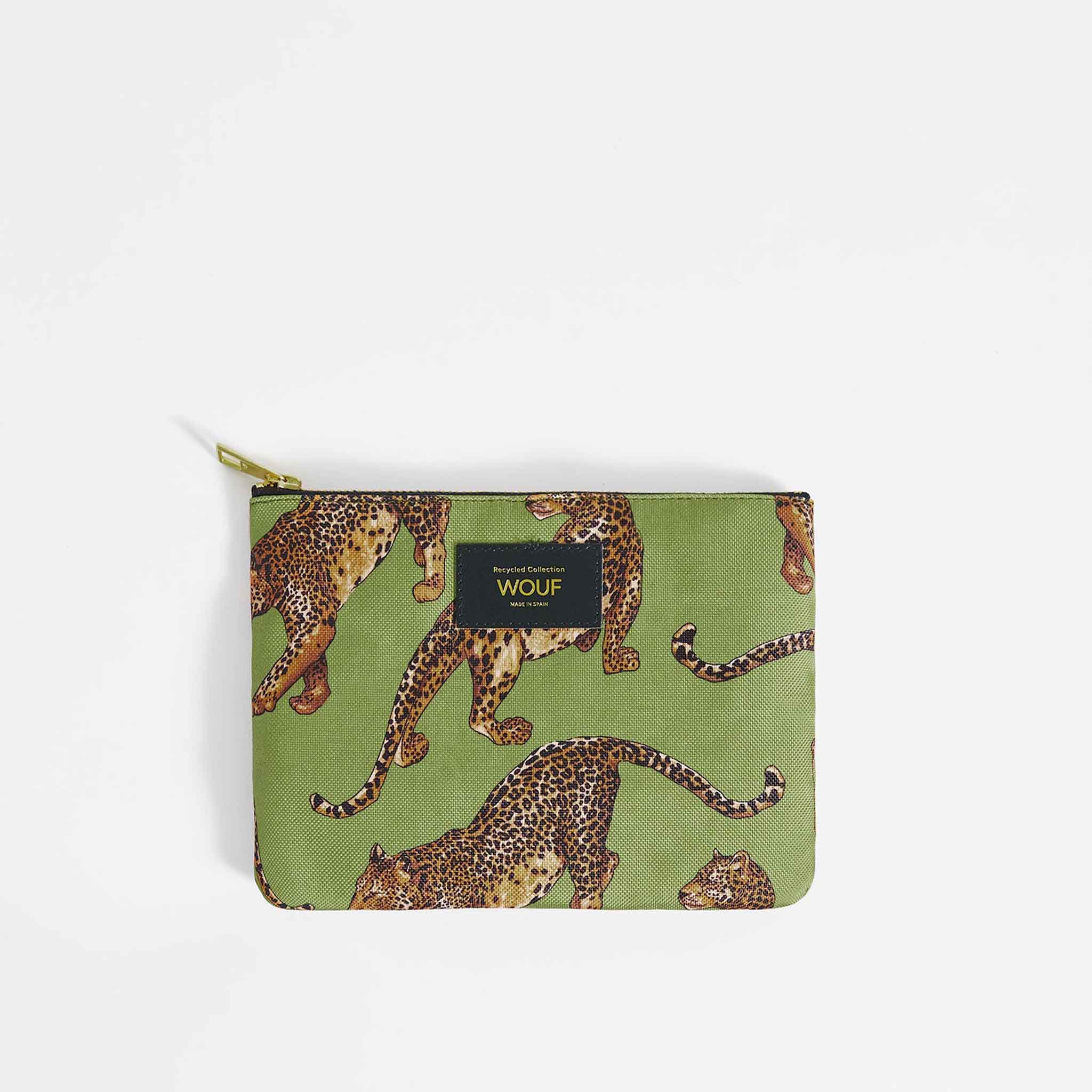 Olive Leopard Pouch