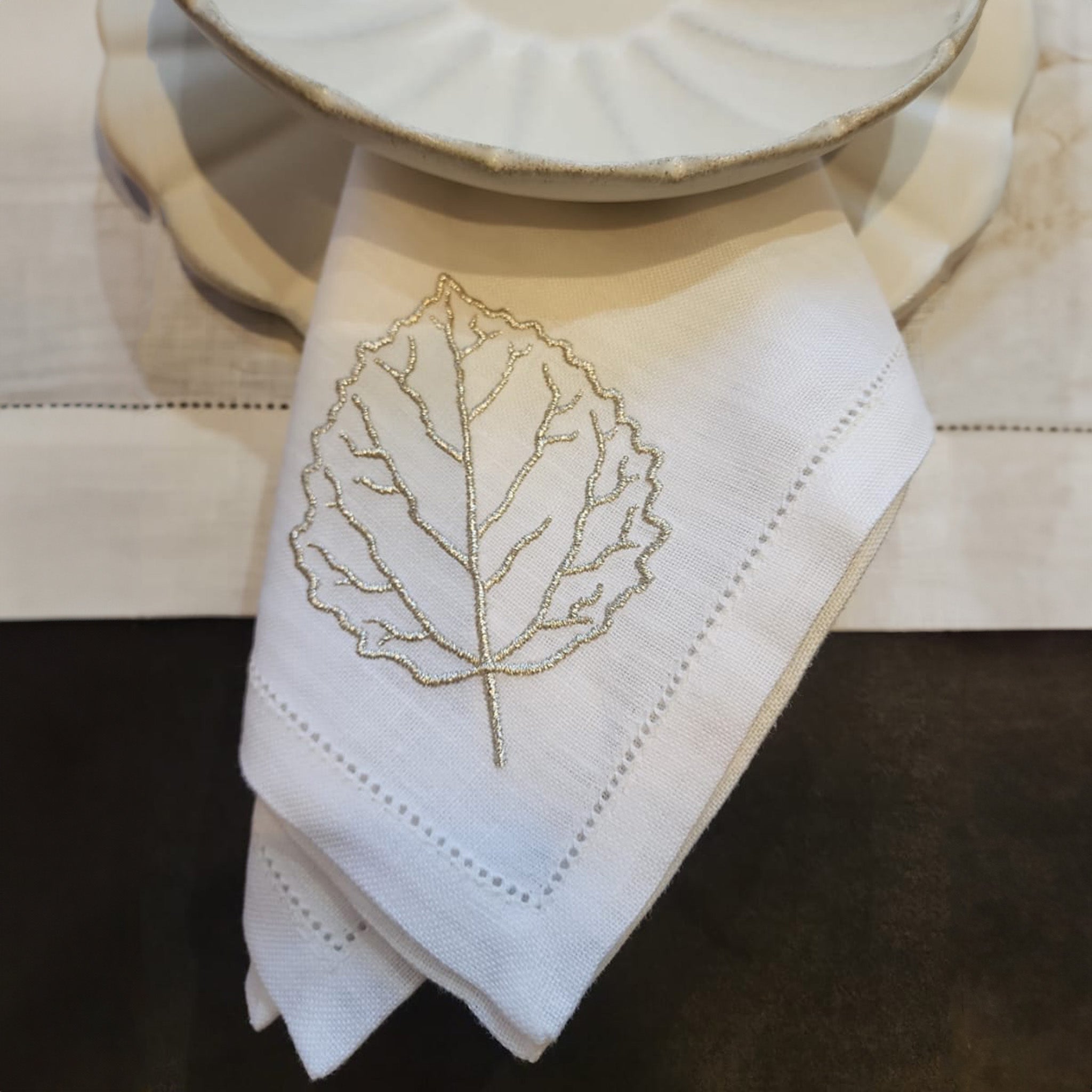 Linen Leaves Napkin