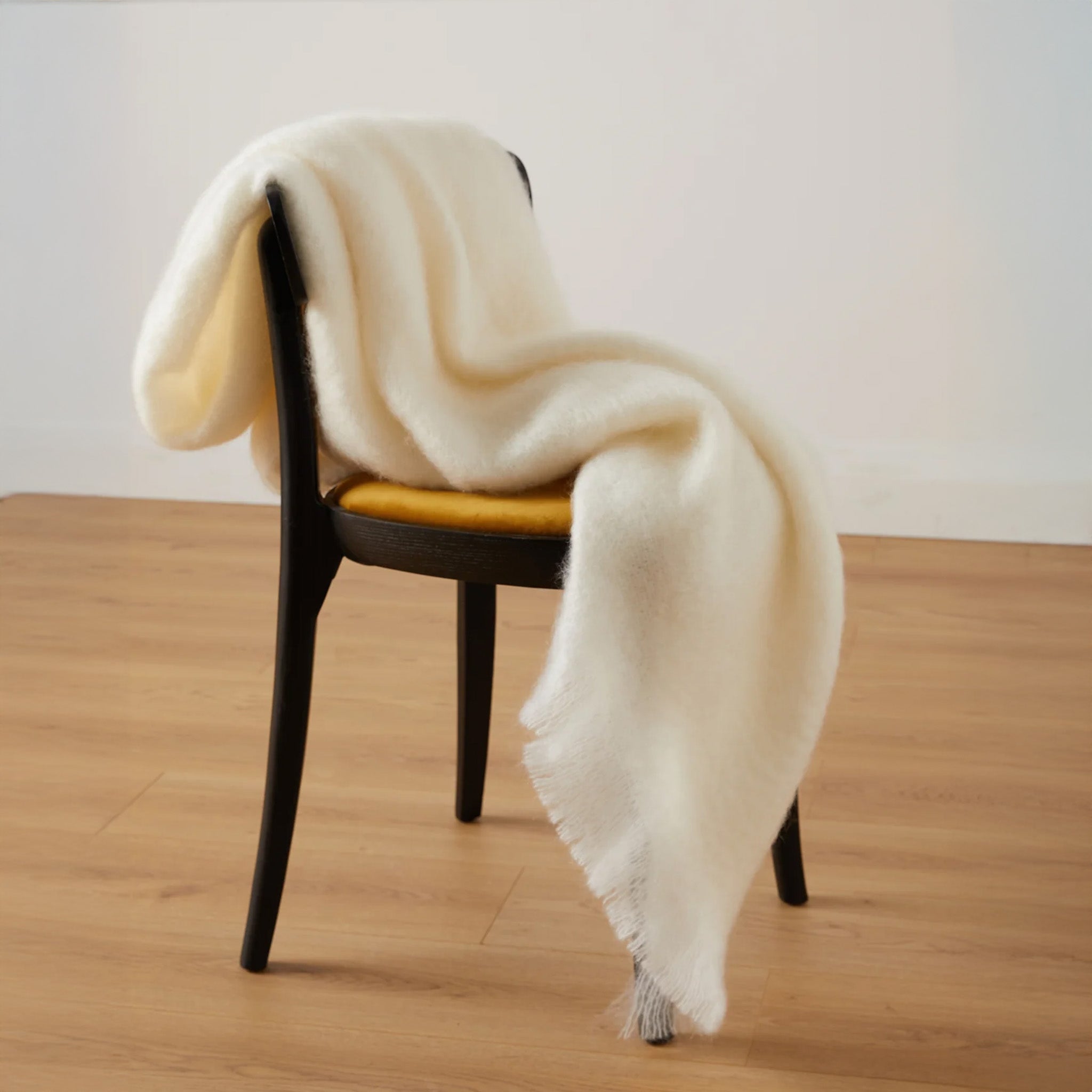 Off-White Mohair Throw