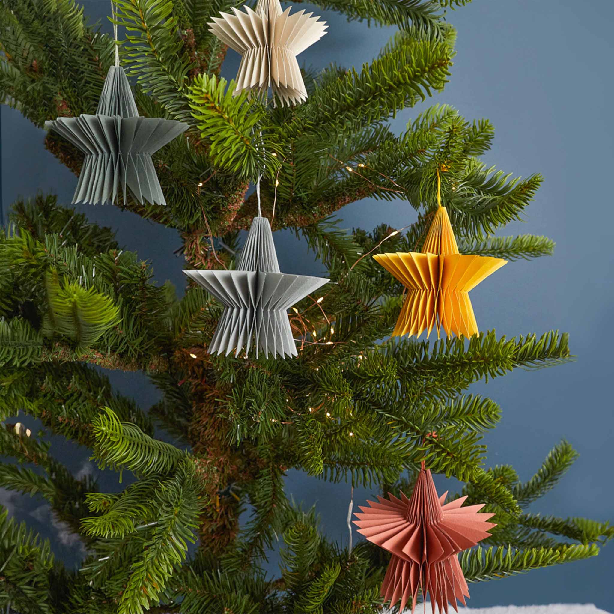 Paper Star Ornament - Set of 5 XMAS
