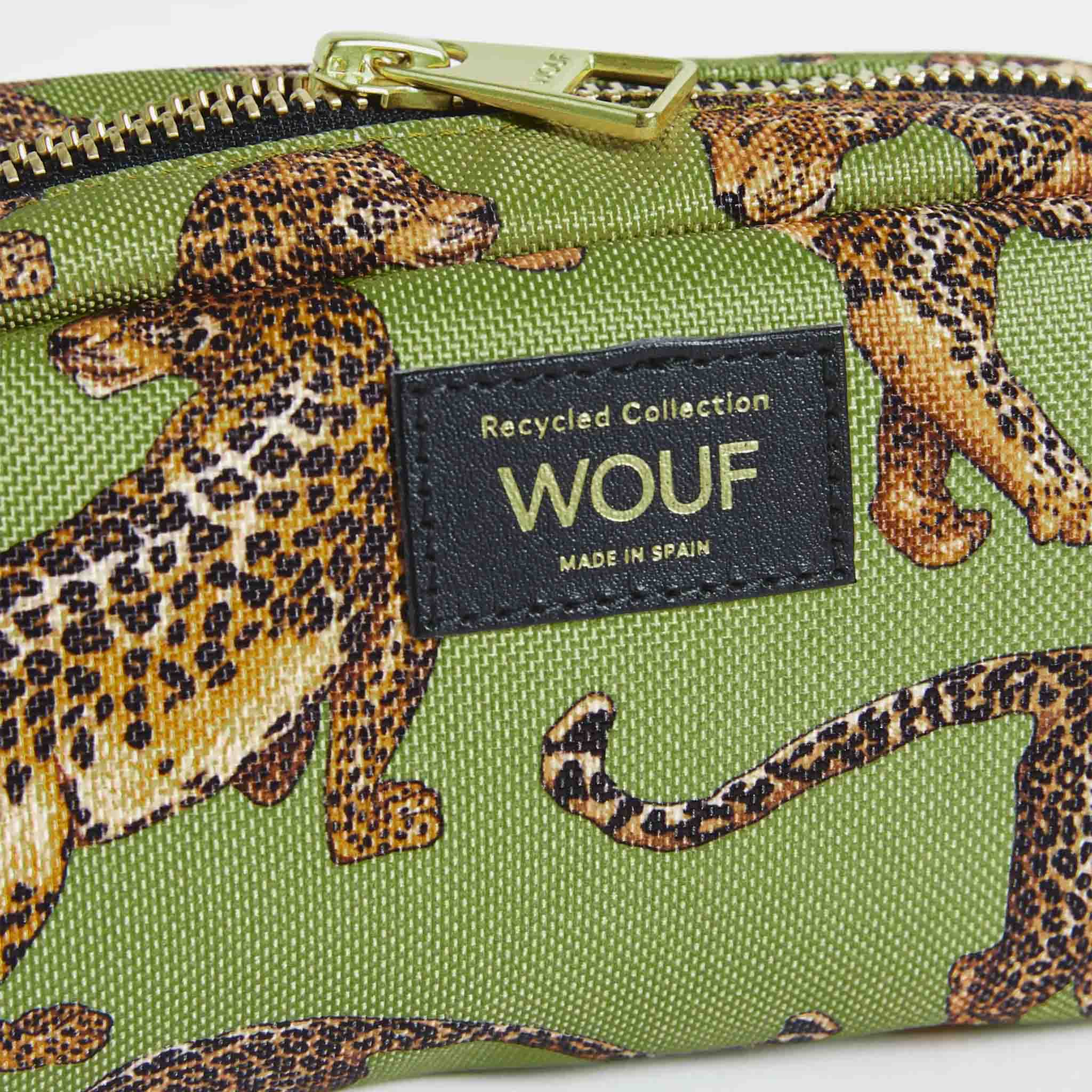 Olive Leopard Makeup Bag