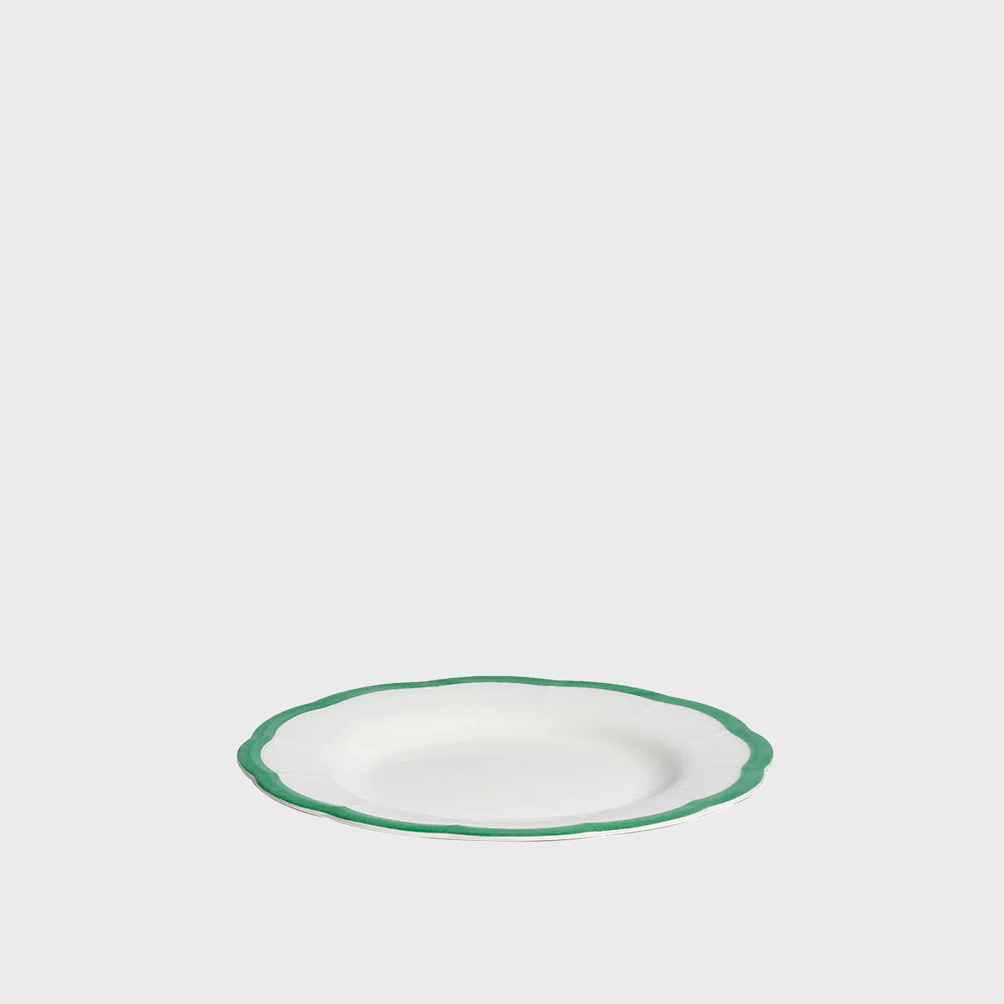 Green Scalloped Edge Bread Plate - 16cm