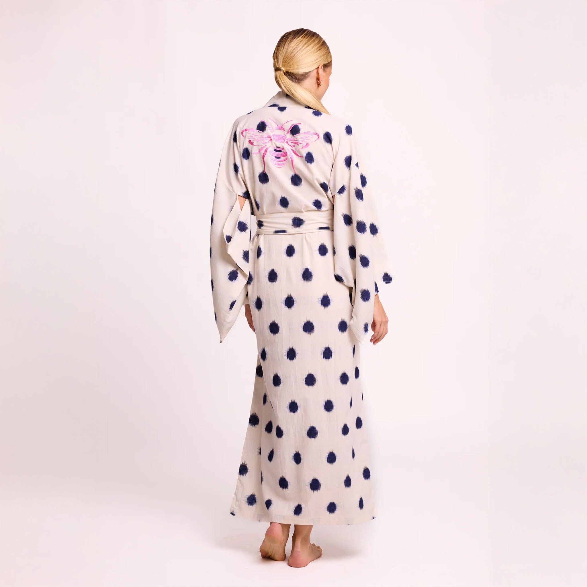 Blue Dots & Bee Kimono