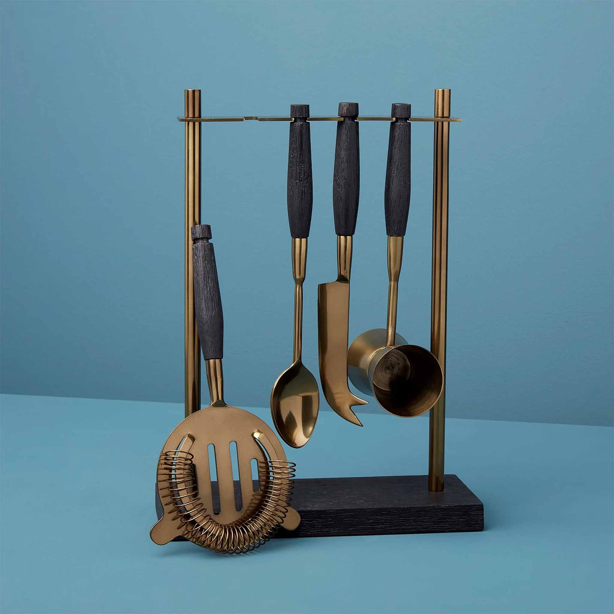Bar Tool Set, Arendal Aged Bronze Hanging