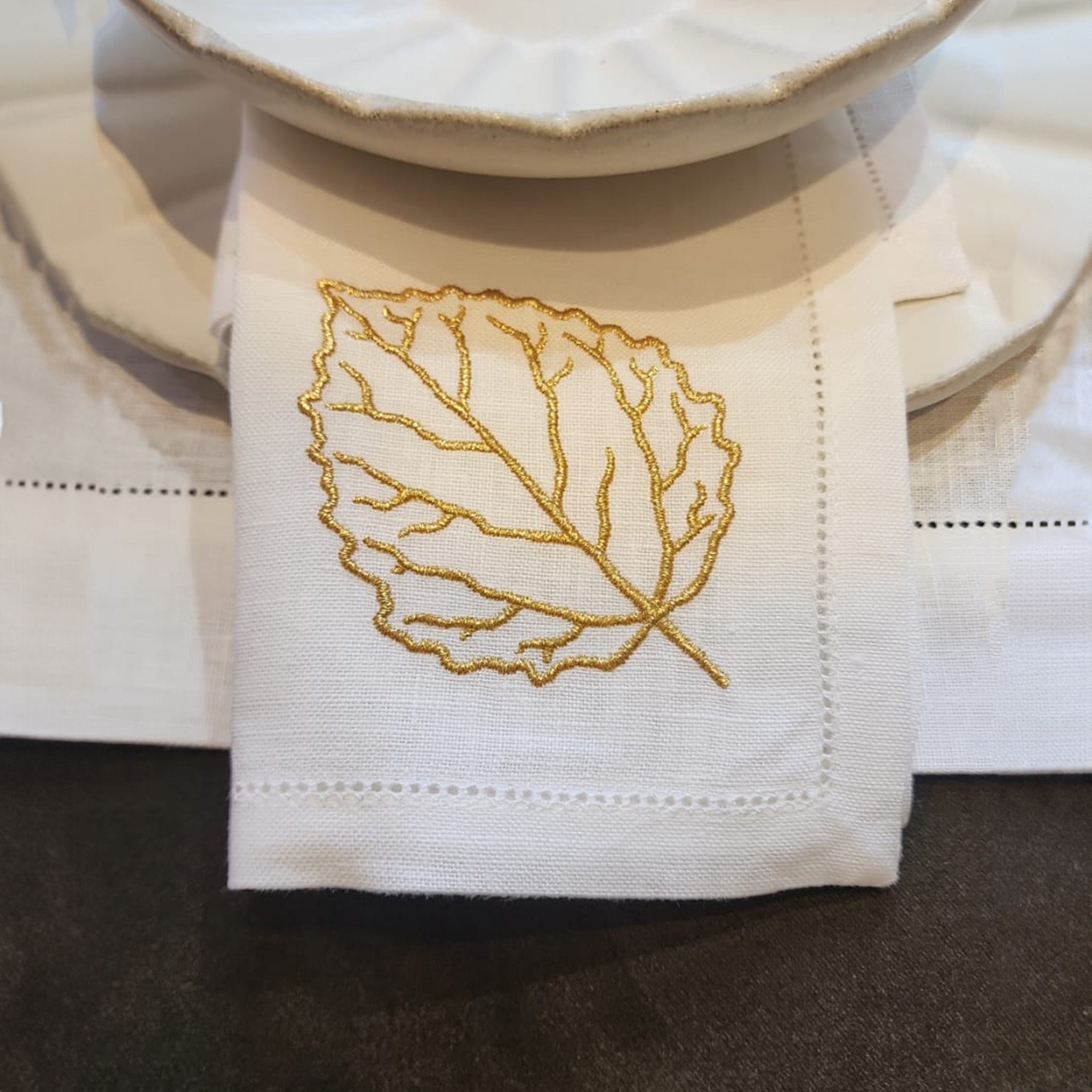 Linen Leaves Napkin