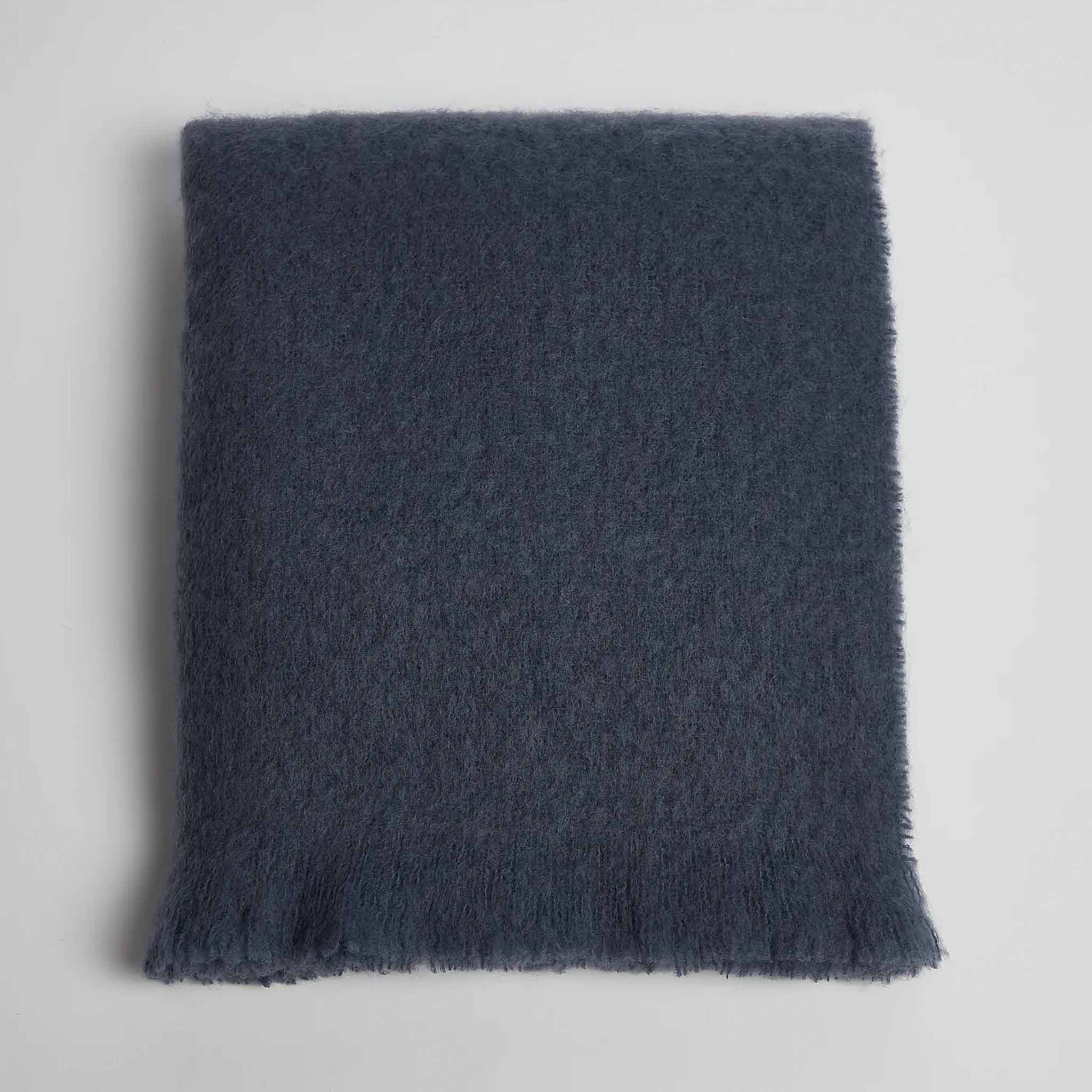 Hague Blue Mohair Throw