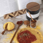 Glass Cellar with teak Lid & Spoon - Mini