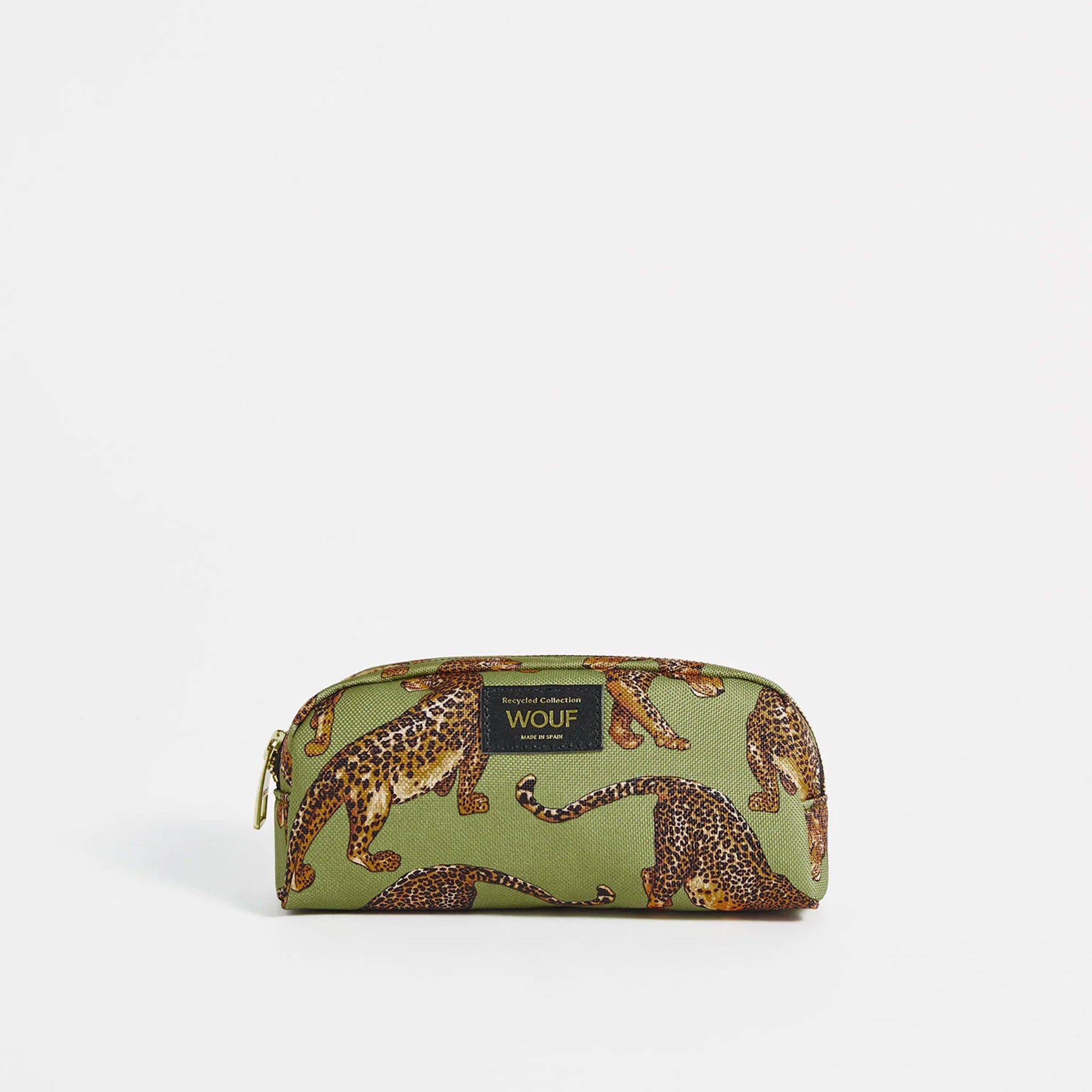 Olive Leopard Makeup Bag