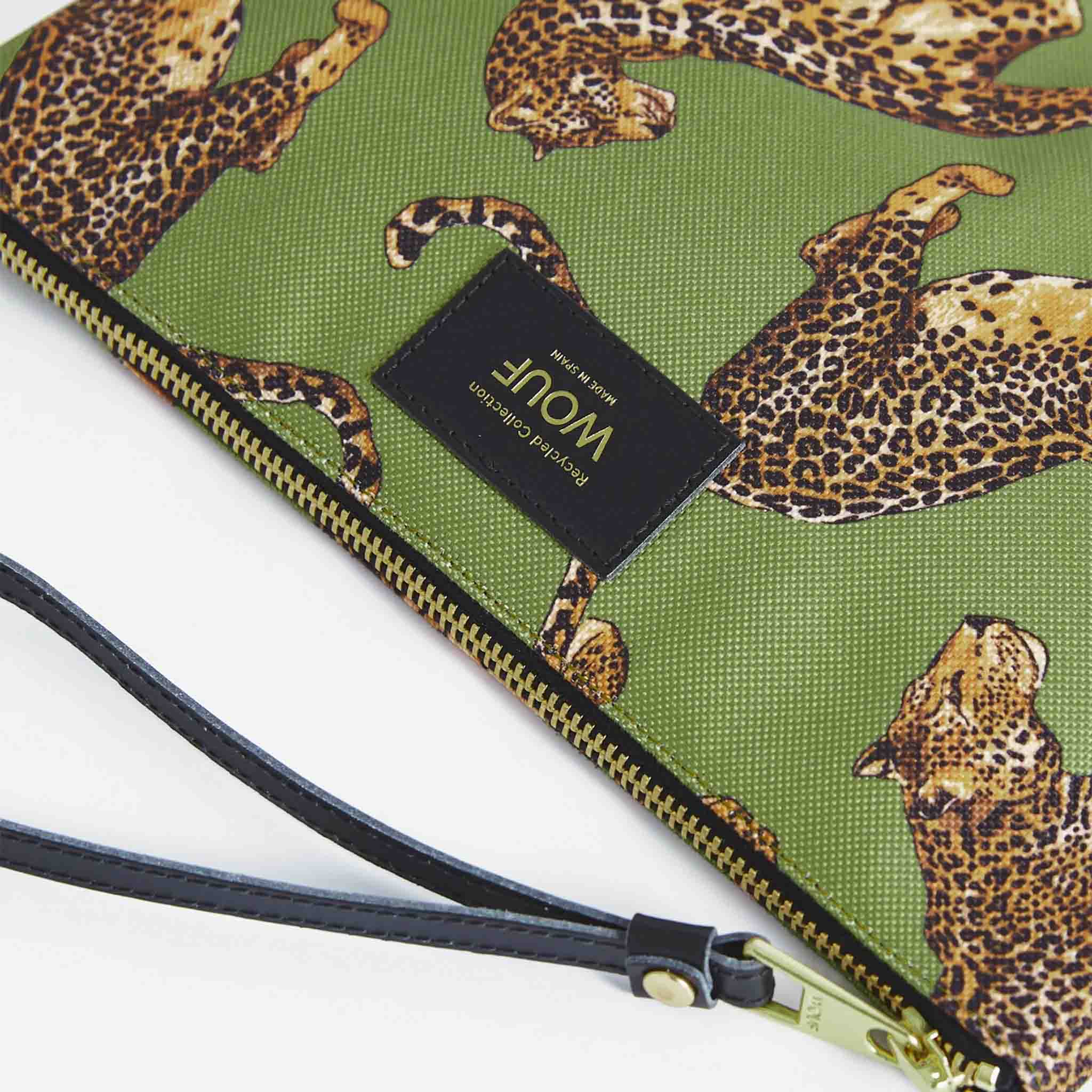 Olive Leopard XL Pouch