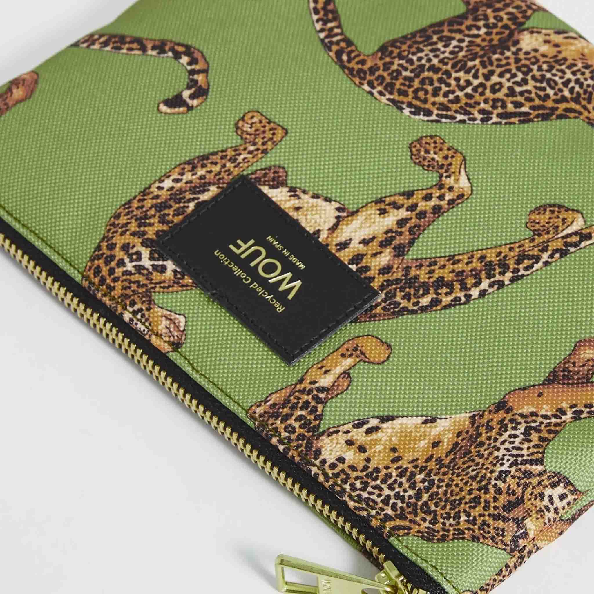 Olive Leopard Pouch