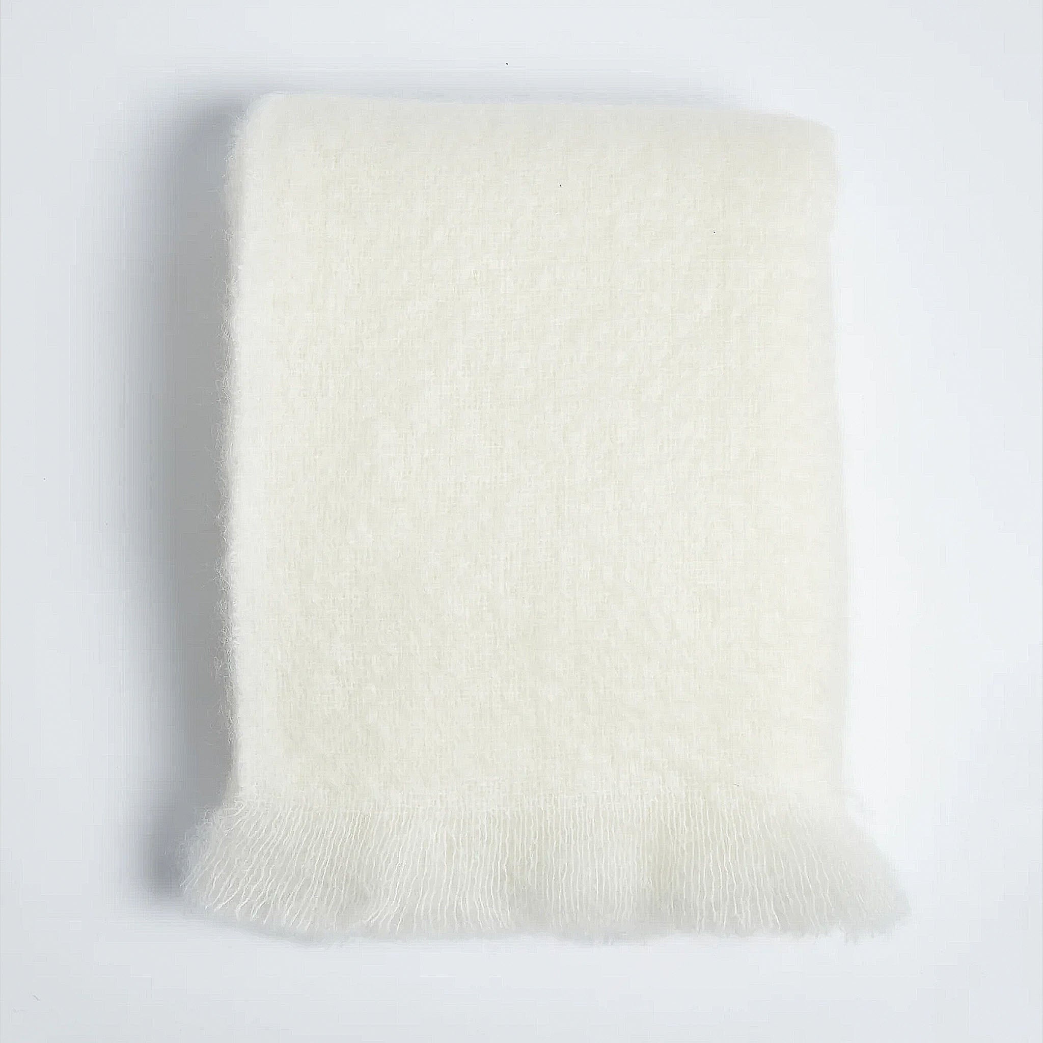 Off-White Mohair Throw