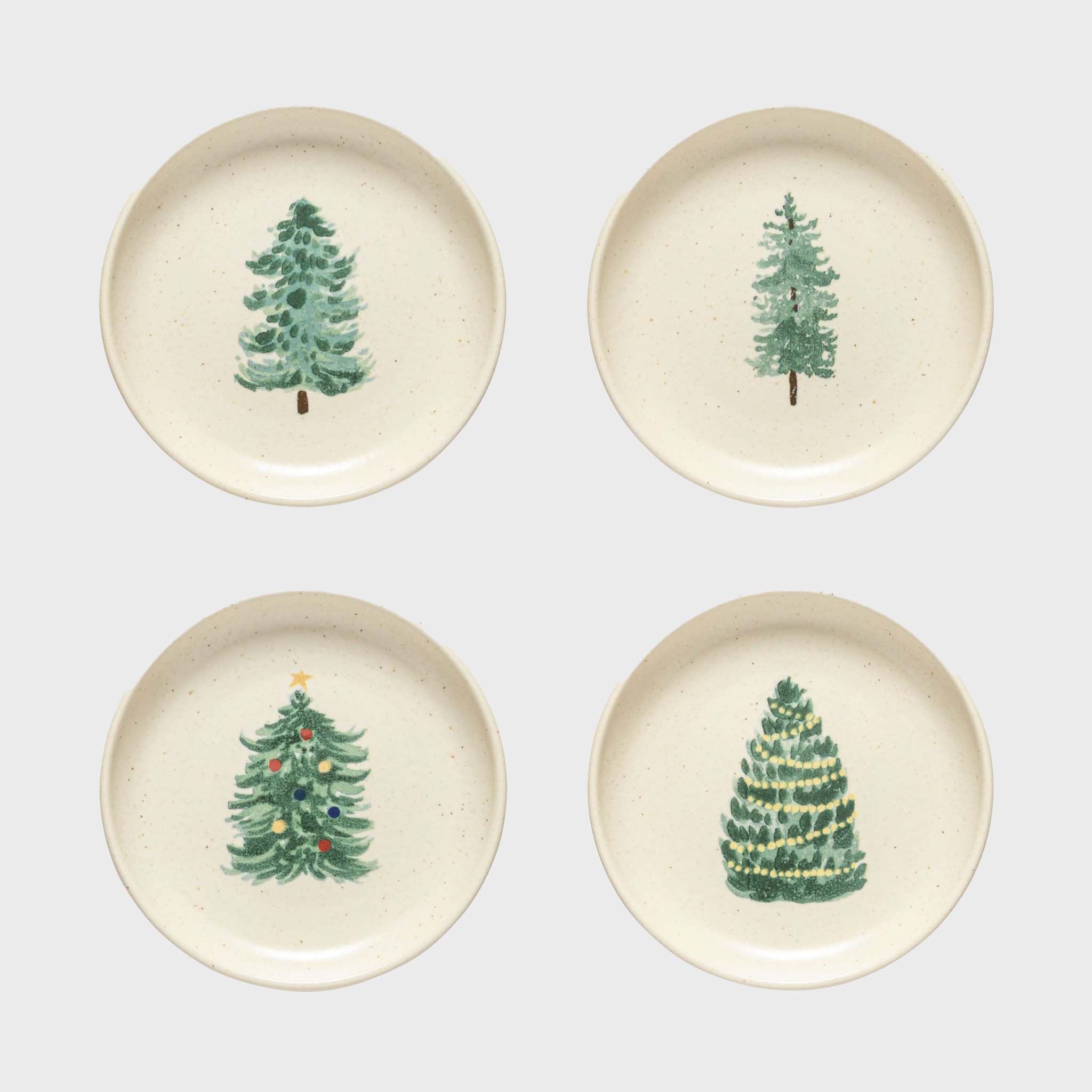 Set of 4 Christmas Tree Appetizer Plate - Pacifica
