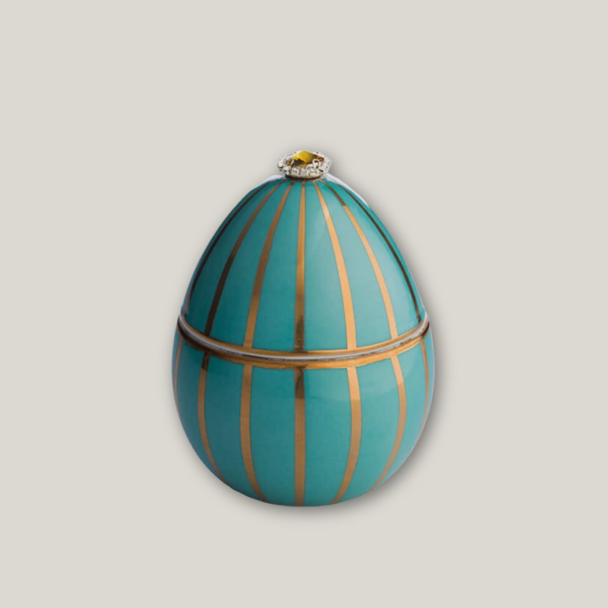 Ladenac Bois de Roussie candle, Turquoise Golden stripes