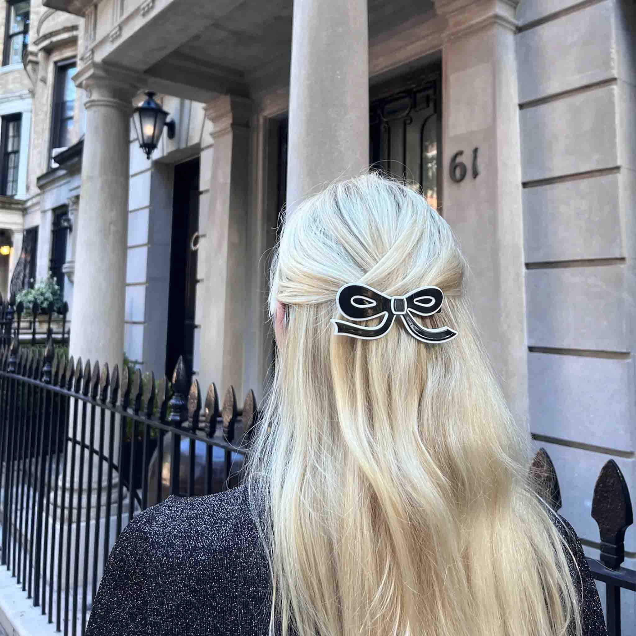 Handmade Acetate Bow French Barrette Clip