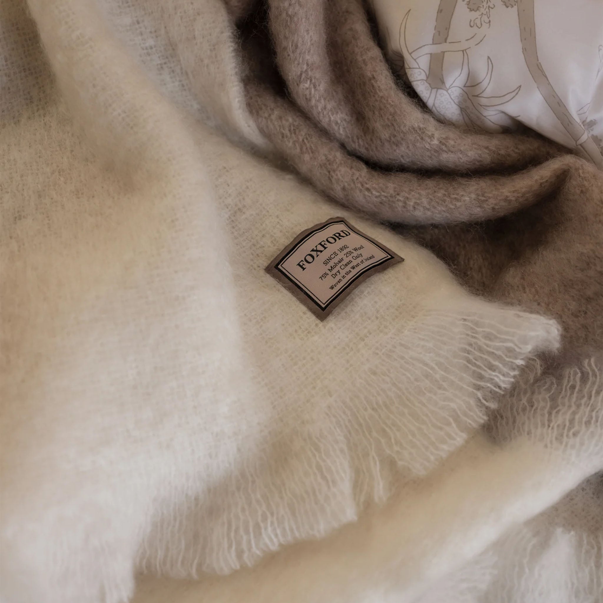 Off-White Mohair Throw