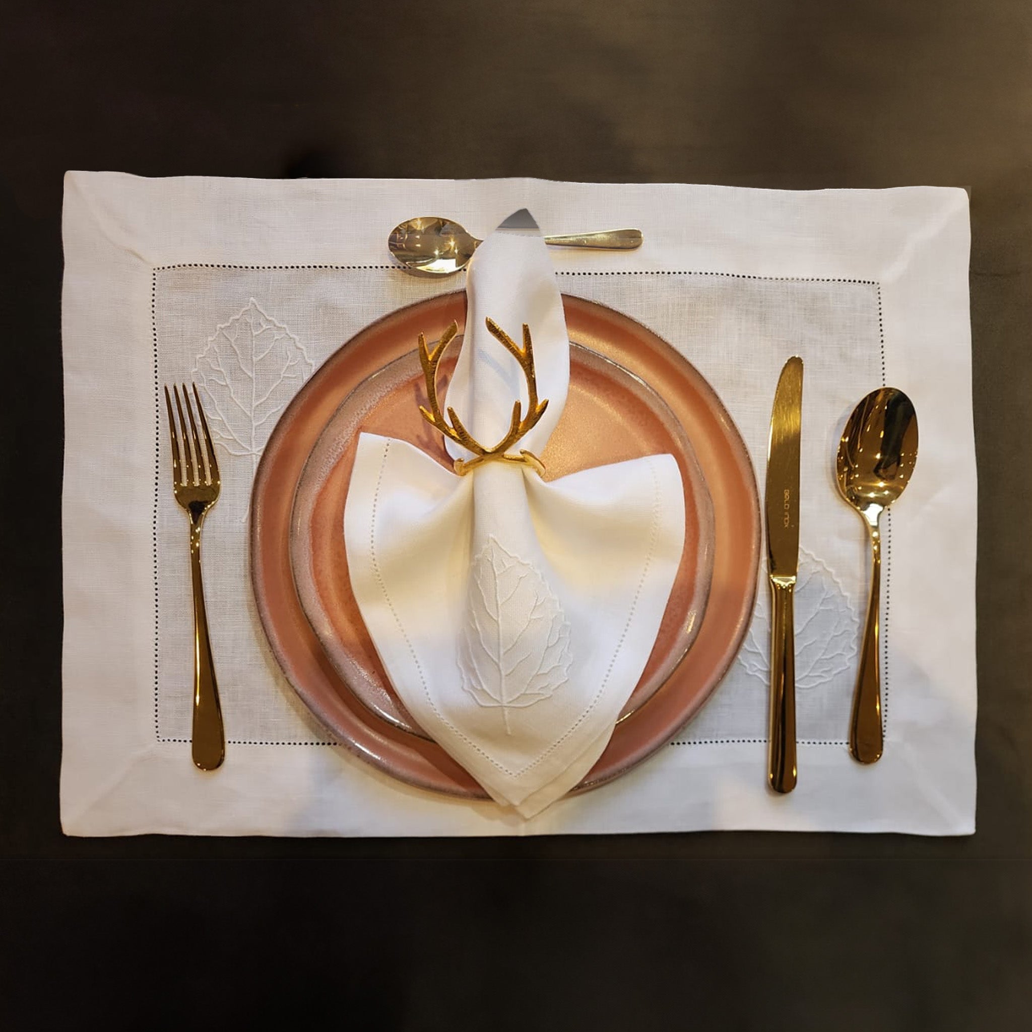 Embroidered Leaves Placemat