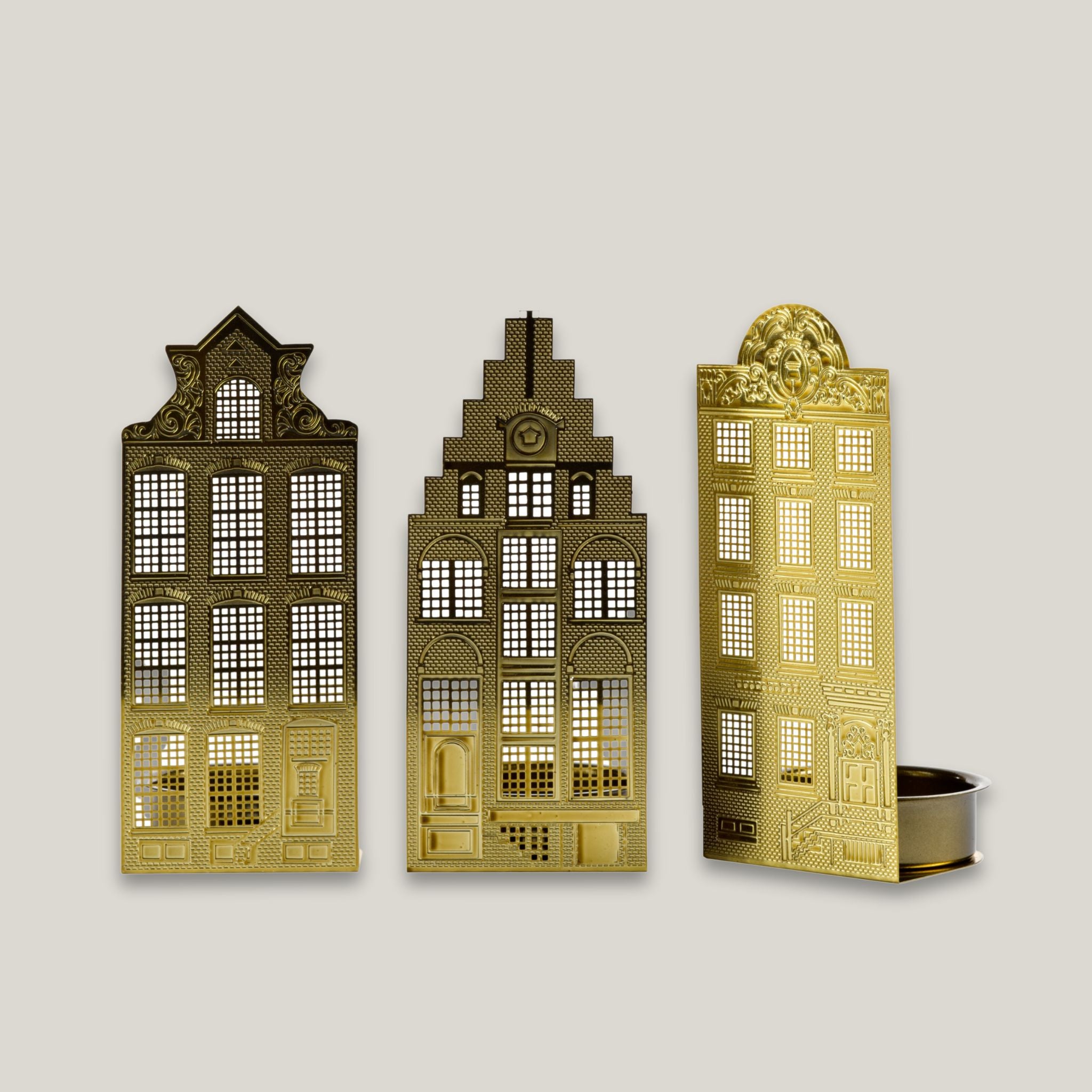 Set of 3 Waxinelight Canalhouses.