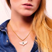 Agate & Topaz Bird Pendant