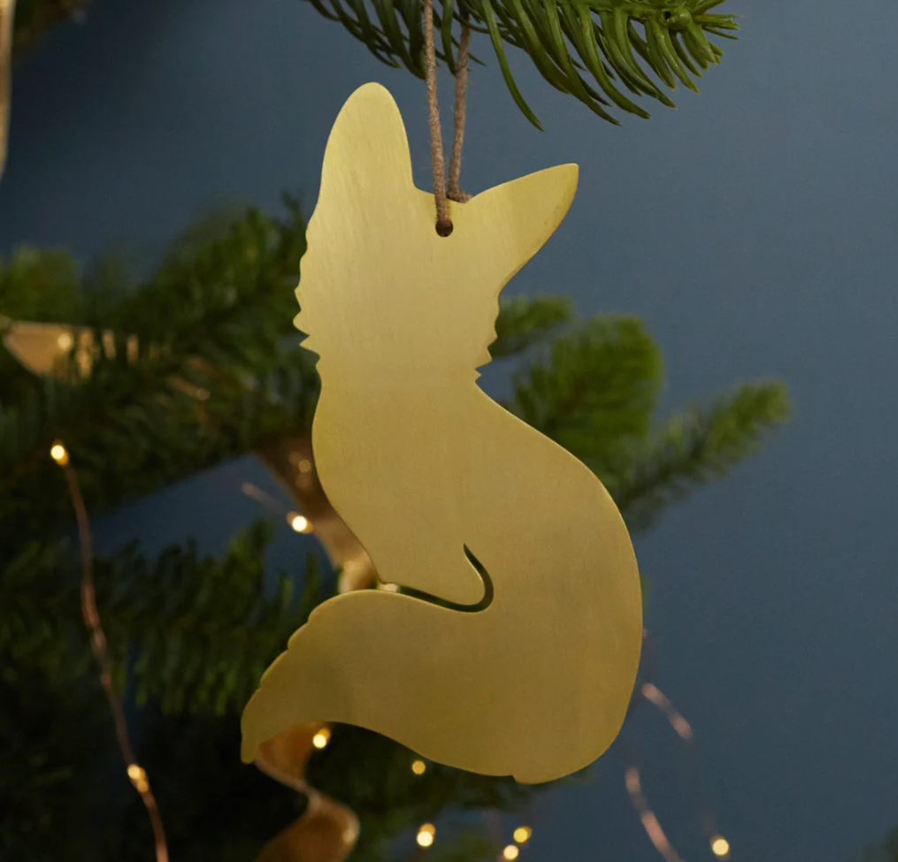 Gold stencil ornament Fox