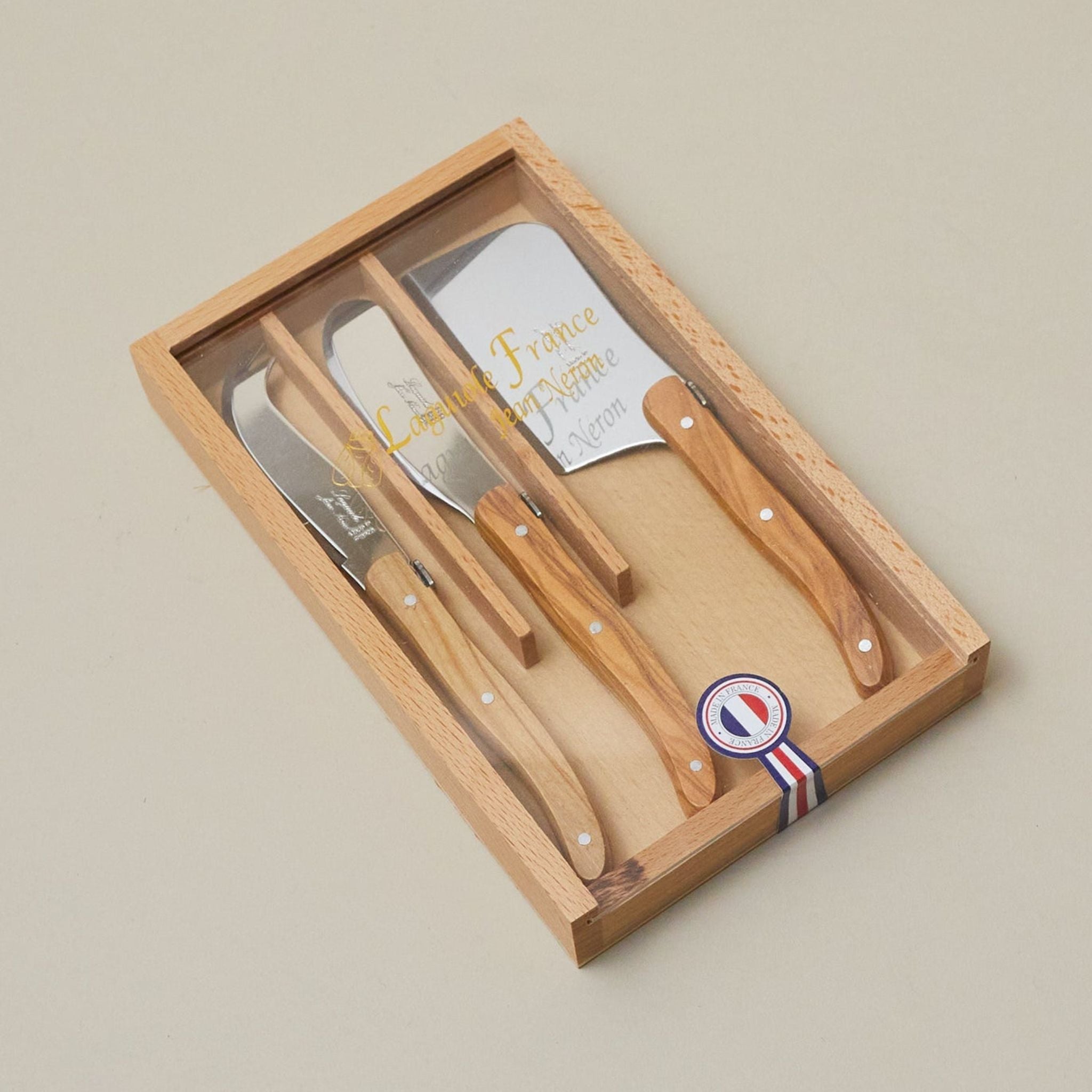 Laguiole Mini Cheese Set – Olivewood