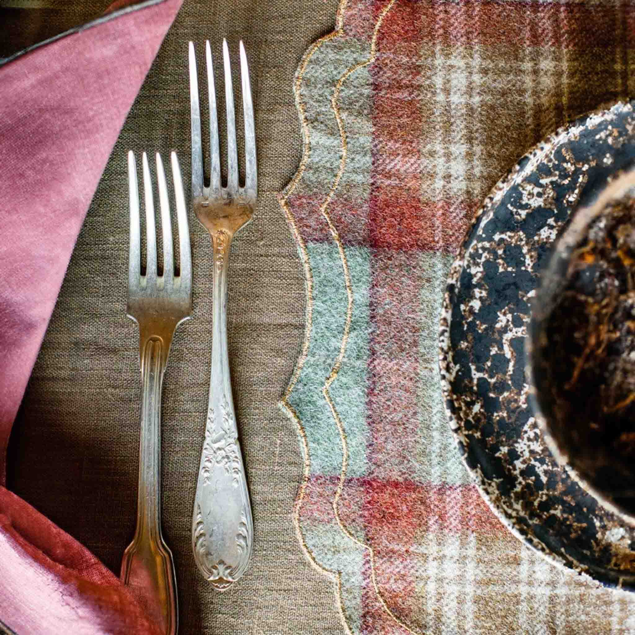 Firenze Tartan Placemat - Terracotta Gold
