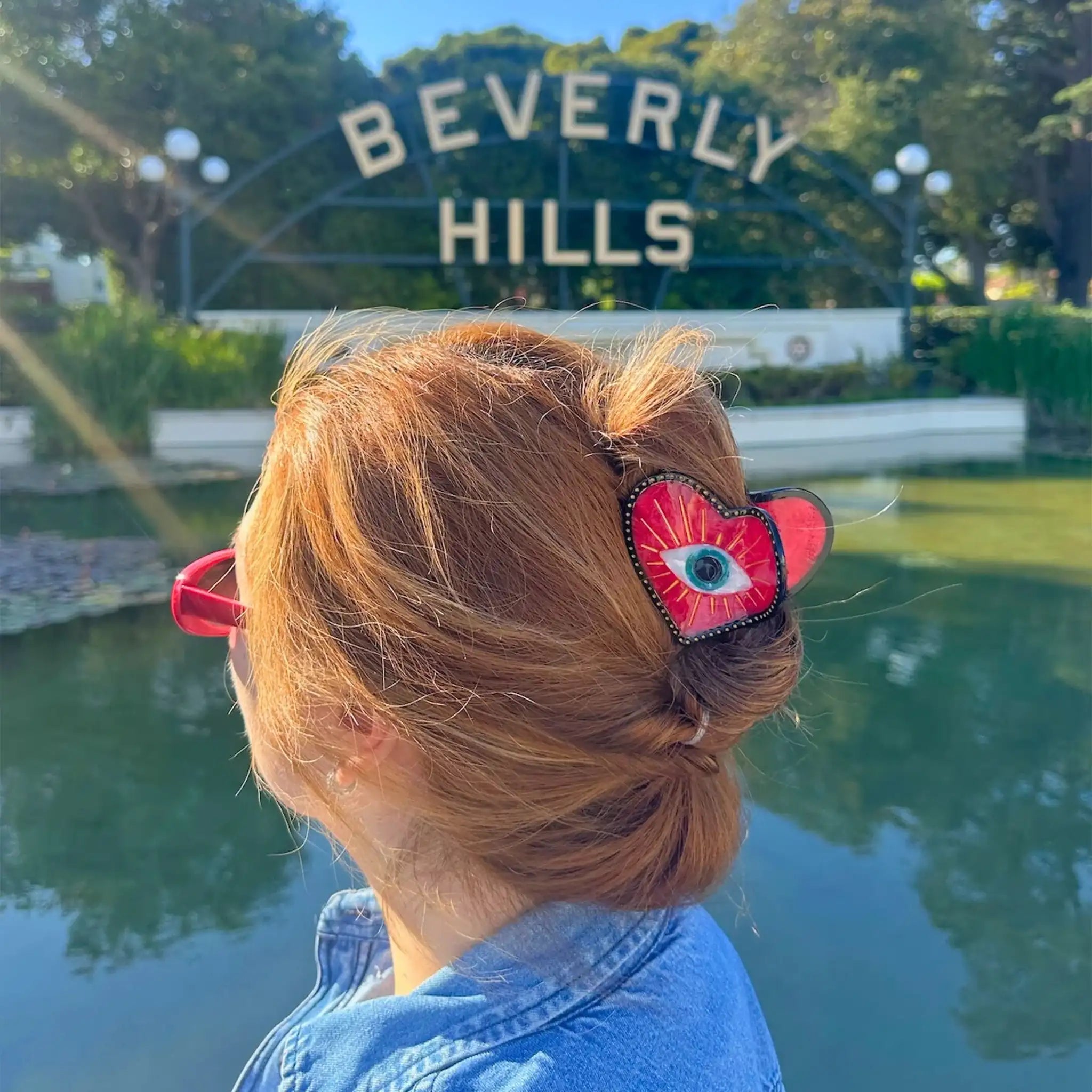 Lucky Eye Heart Hair Claw