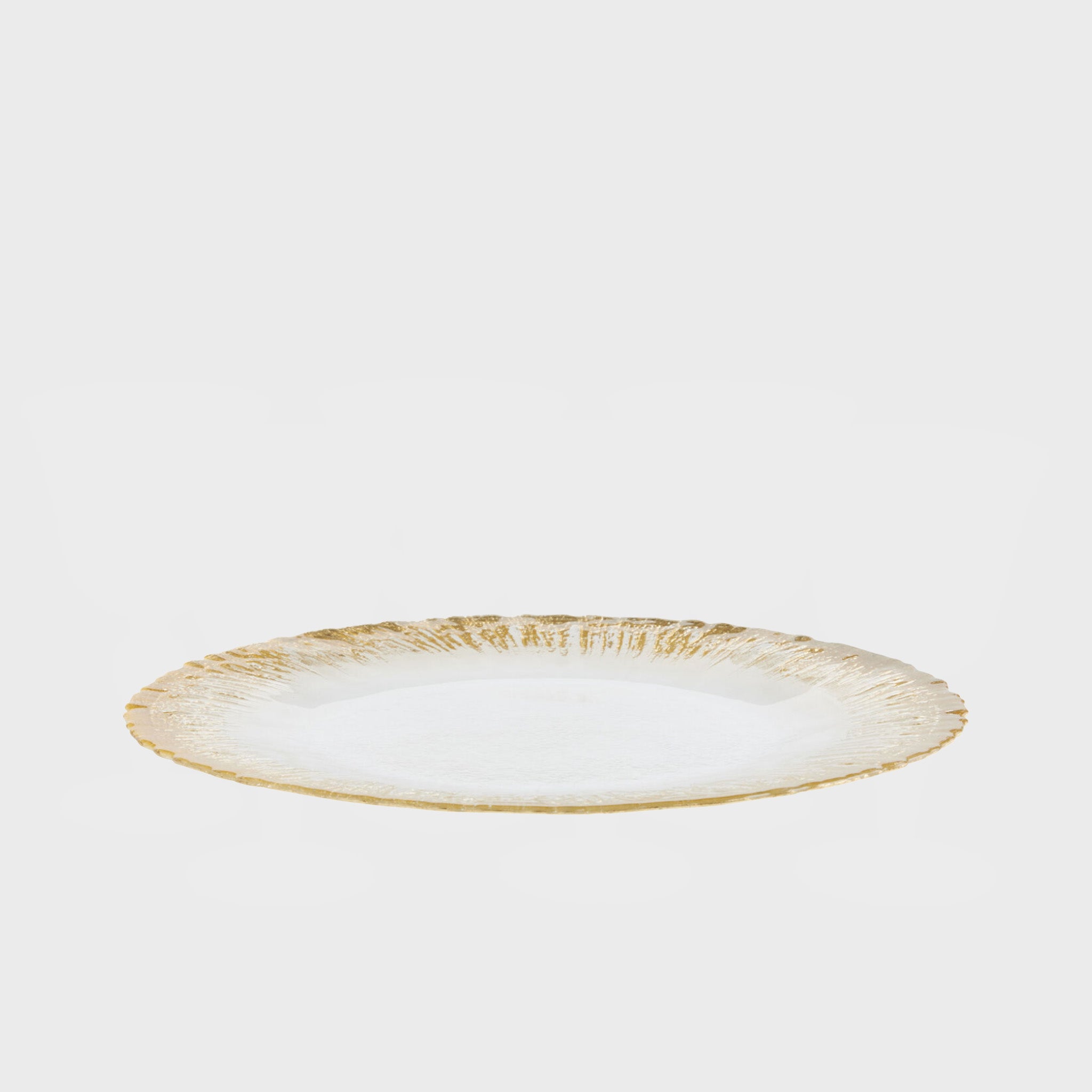 Glass charger 13¨ sunburst-gianna gold
