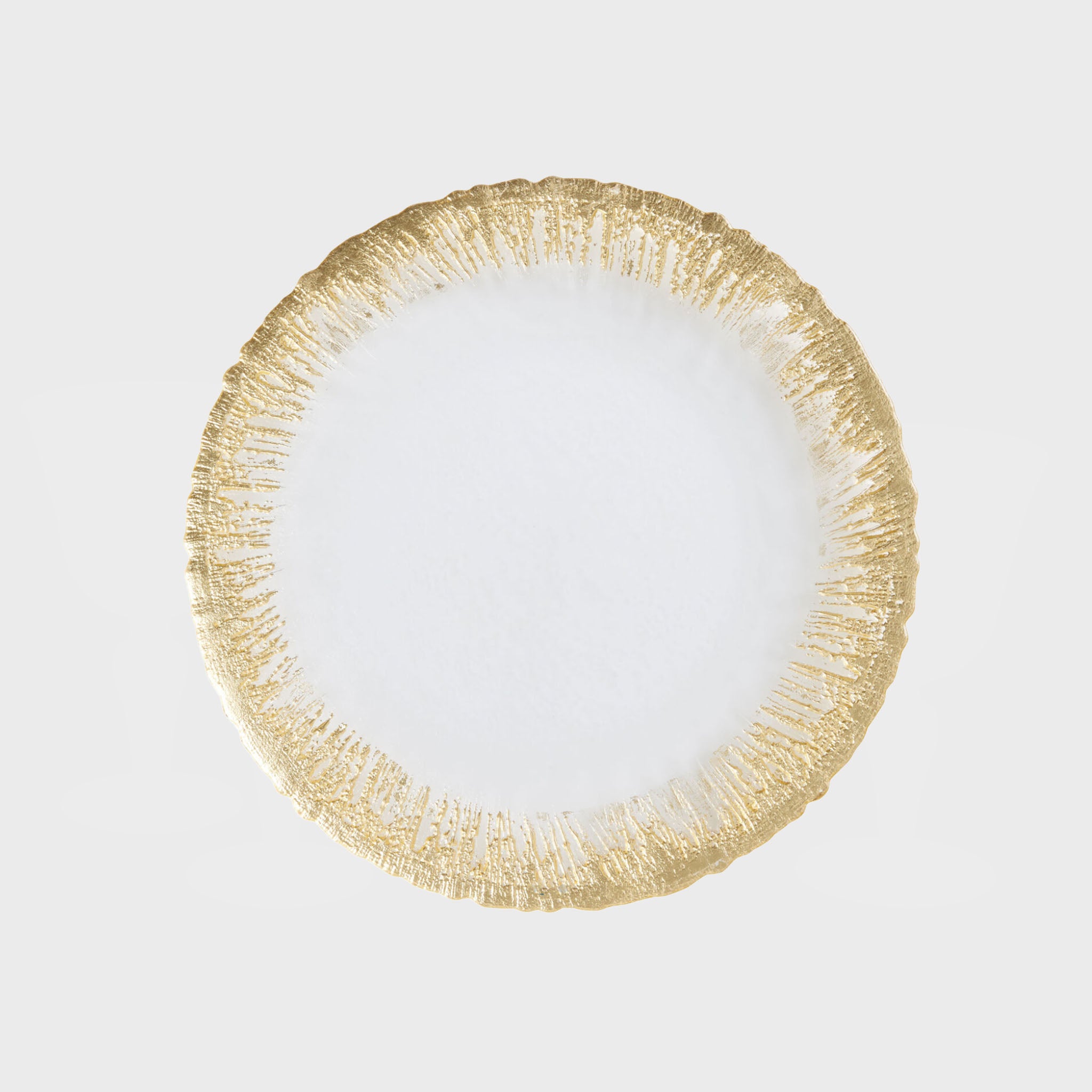 Glass charger 13¨ sunburst-gianna gold