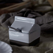 Sugar Bowl with a spoon - Ecogres White