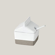 Sugar Bowl with a spoon - Ecogres White