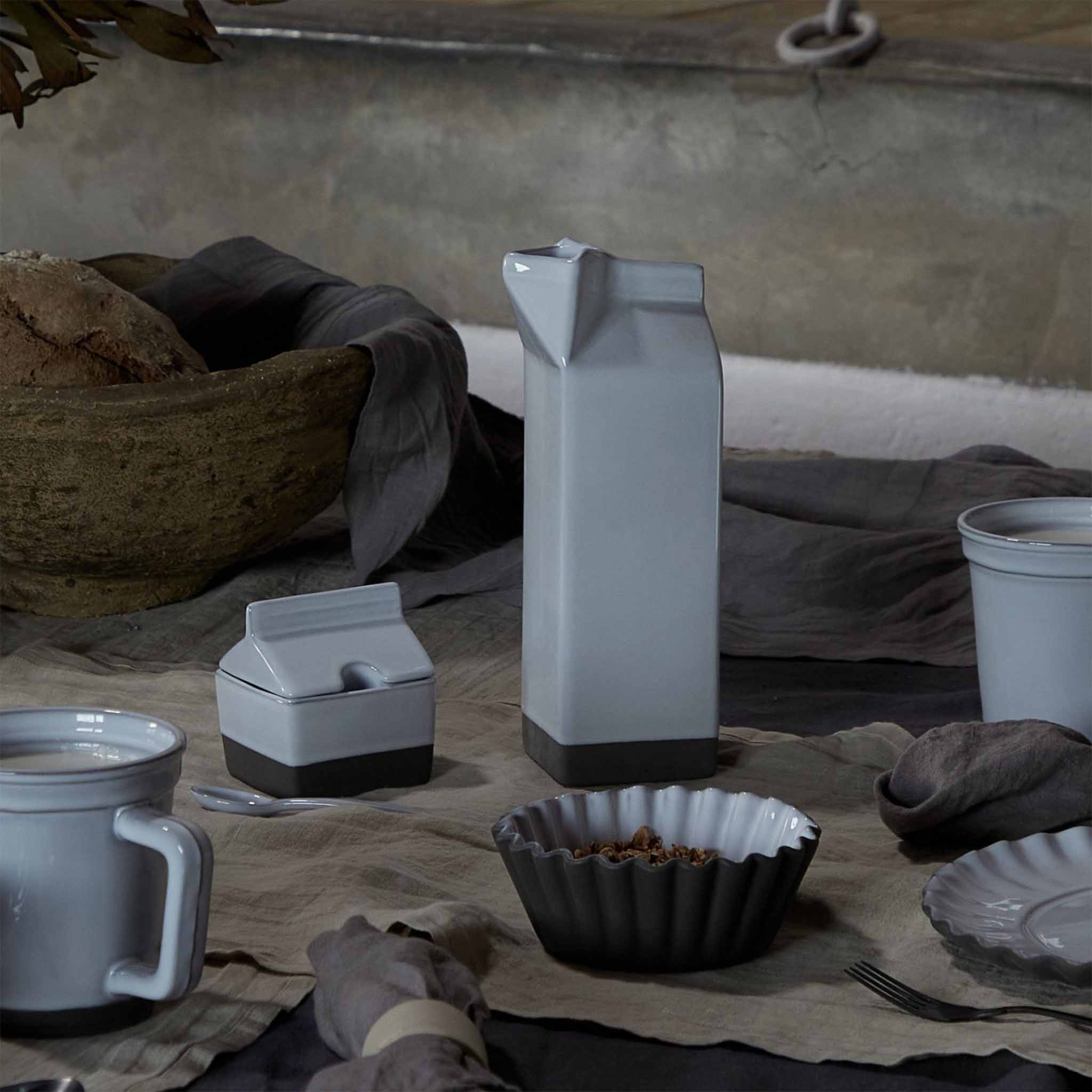 Sugar Bowl with a spoon - Ecogres White