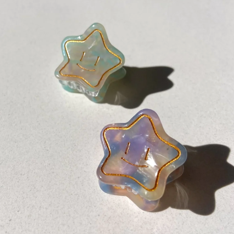 Mini Claw clip set, Smiley Star