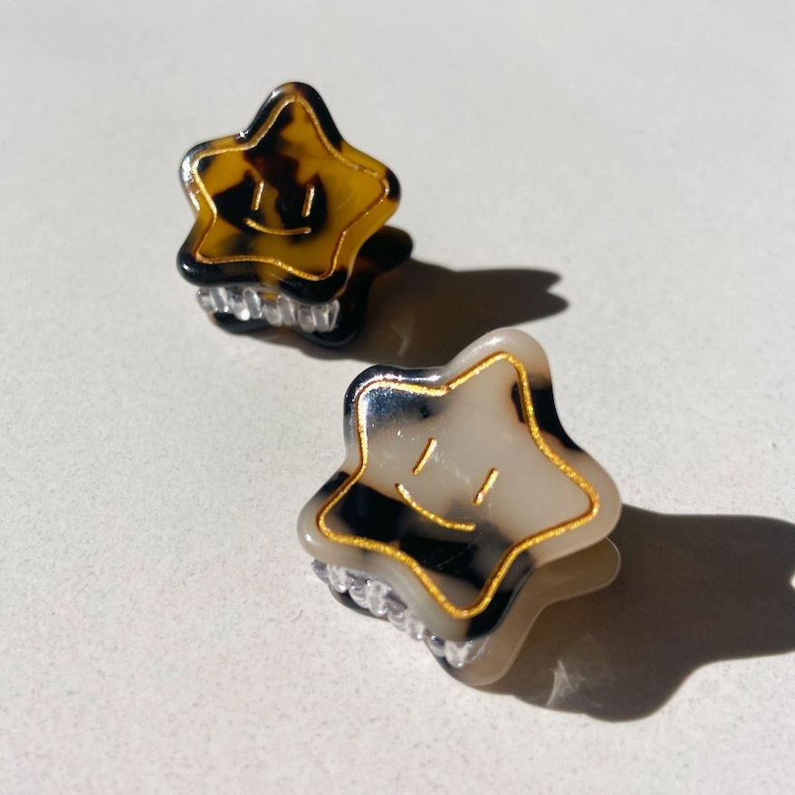 Mini Claw clip set, Smiley Star