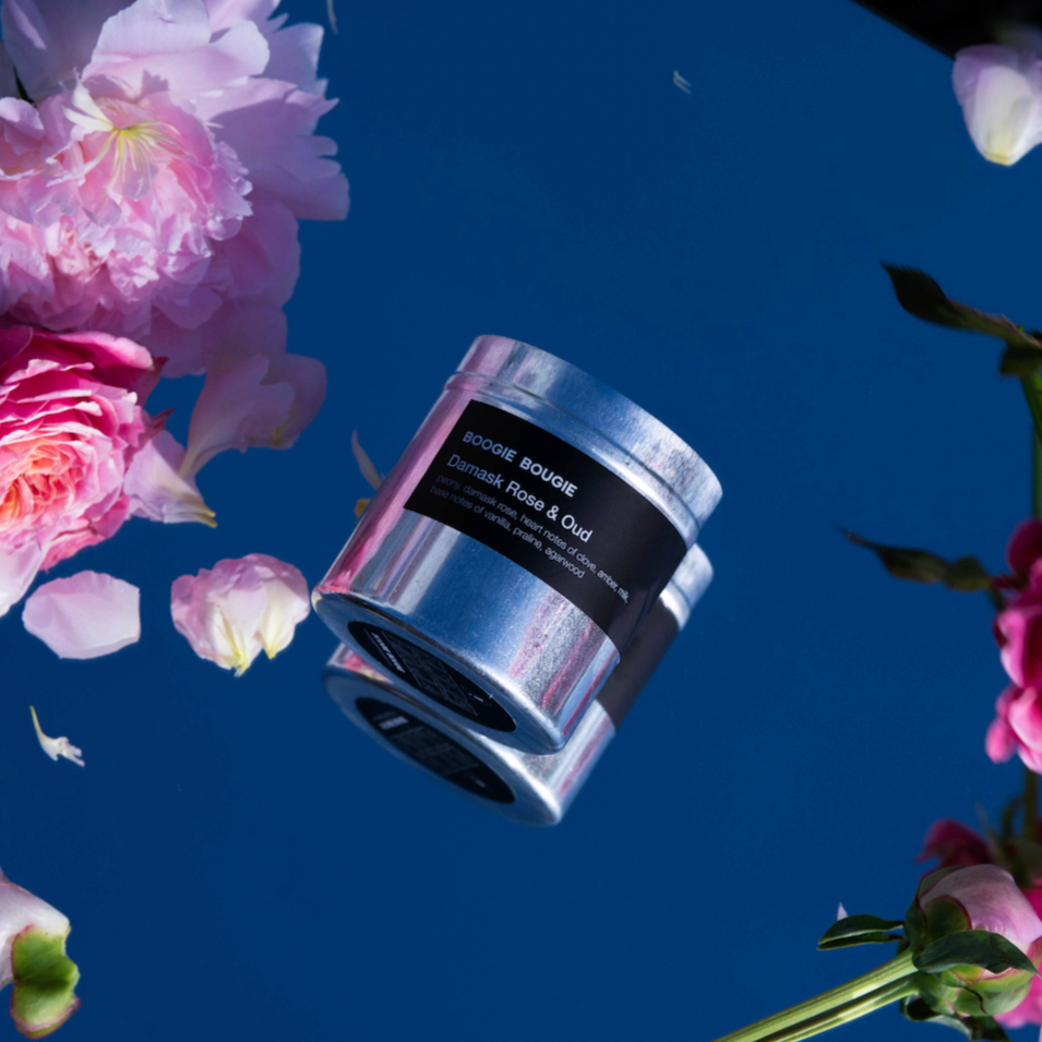 Damask, Rose and Oud Scented Candle