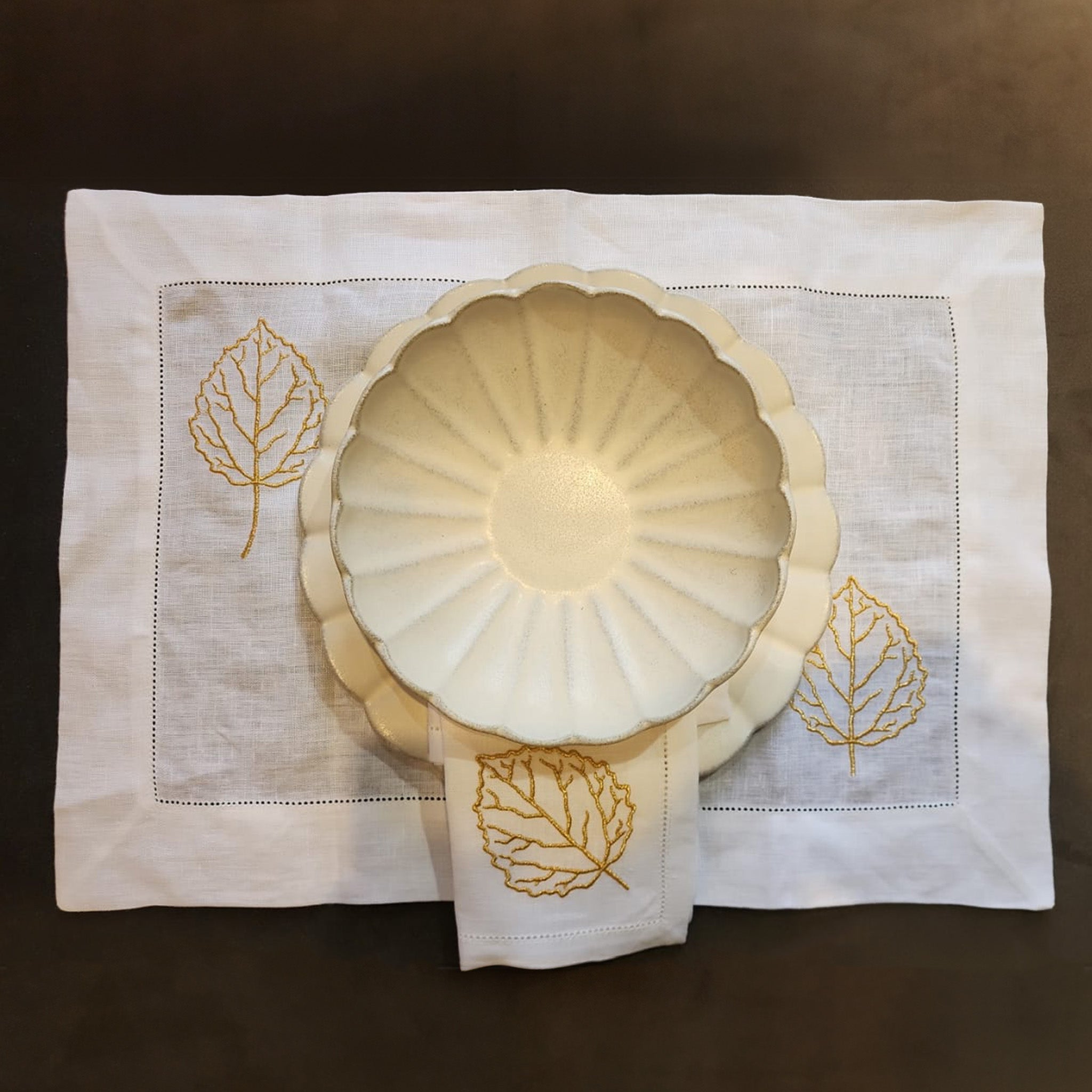 Linen Leaves Napkin