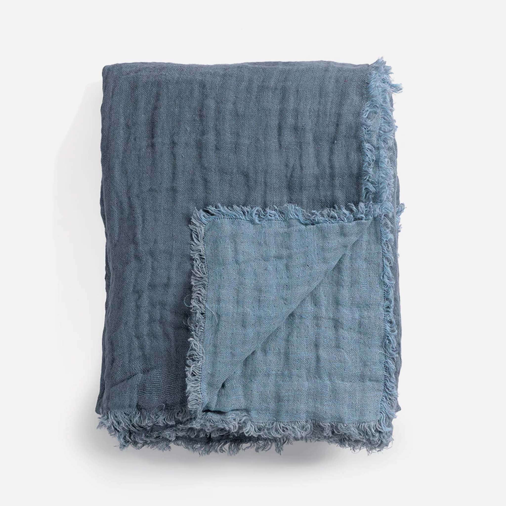 Waffled Linen Throw & Bedspread