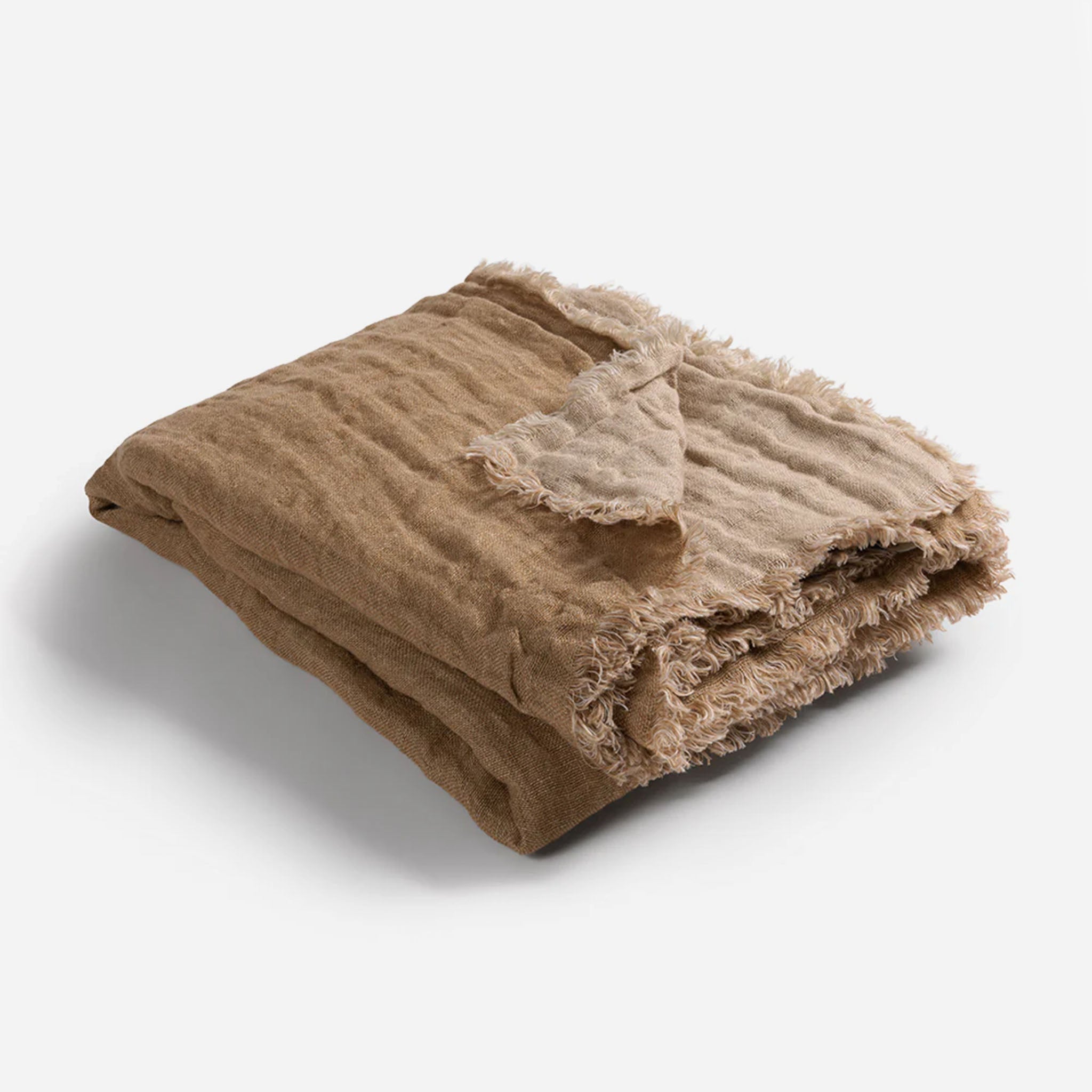 Waffled Linen Throw & Bedspread