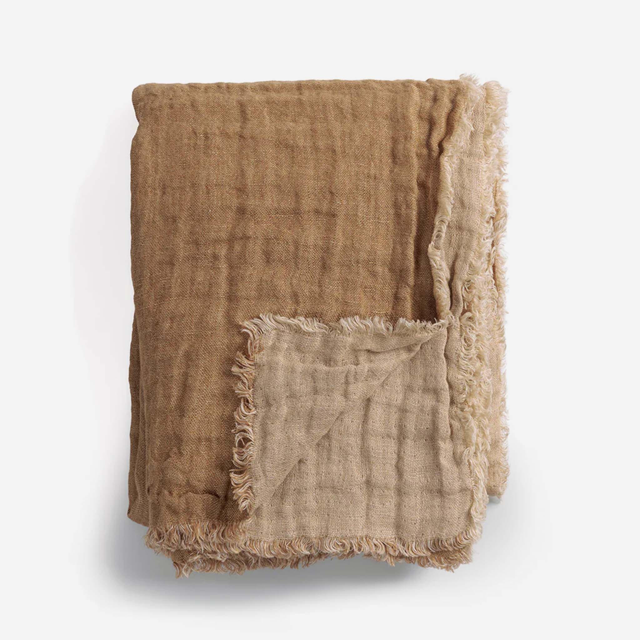 Waffled Linen Throw & Bedspread