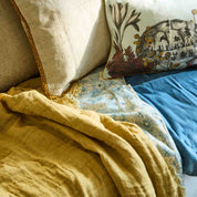 Waffled Linen Throw & Bedspread